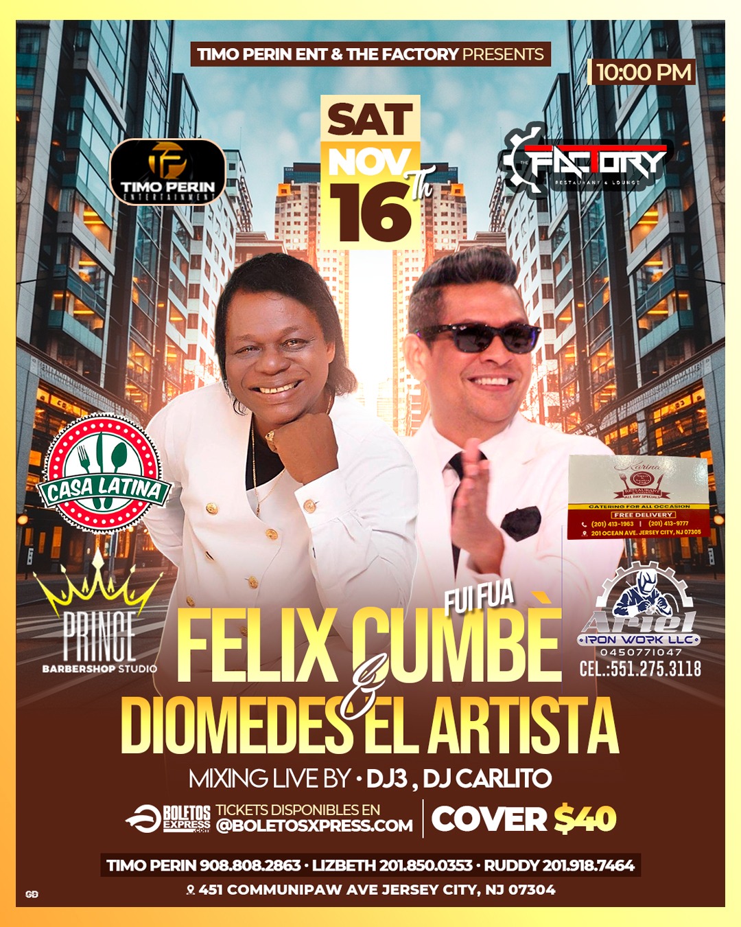Buy tickets for FELIX CUMBE & DIOMEDES EL ARTISTA FELIX CUMBE & DIOMEDES EL ARTISTA
