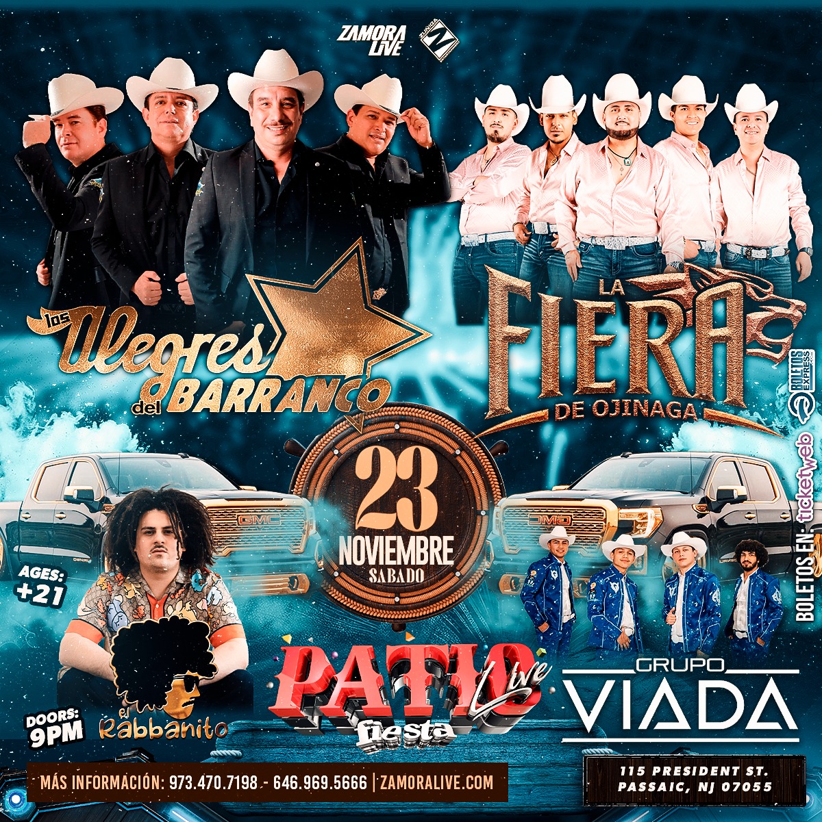 Buy tickets for LOS ALEGRES DEL BARRANCO, LA FIERA DE OJINAGA, GRUPO VIADA, EL RABBANITO LOS ALEGRES DEL BARRANCO, LA FIERA DE OJINAGA, GRUPO VIADA, EL RABBANITO