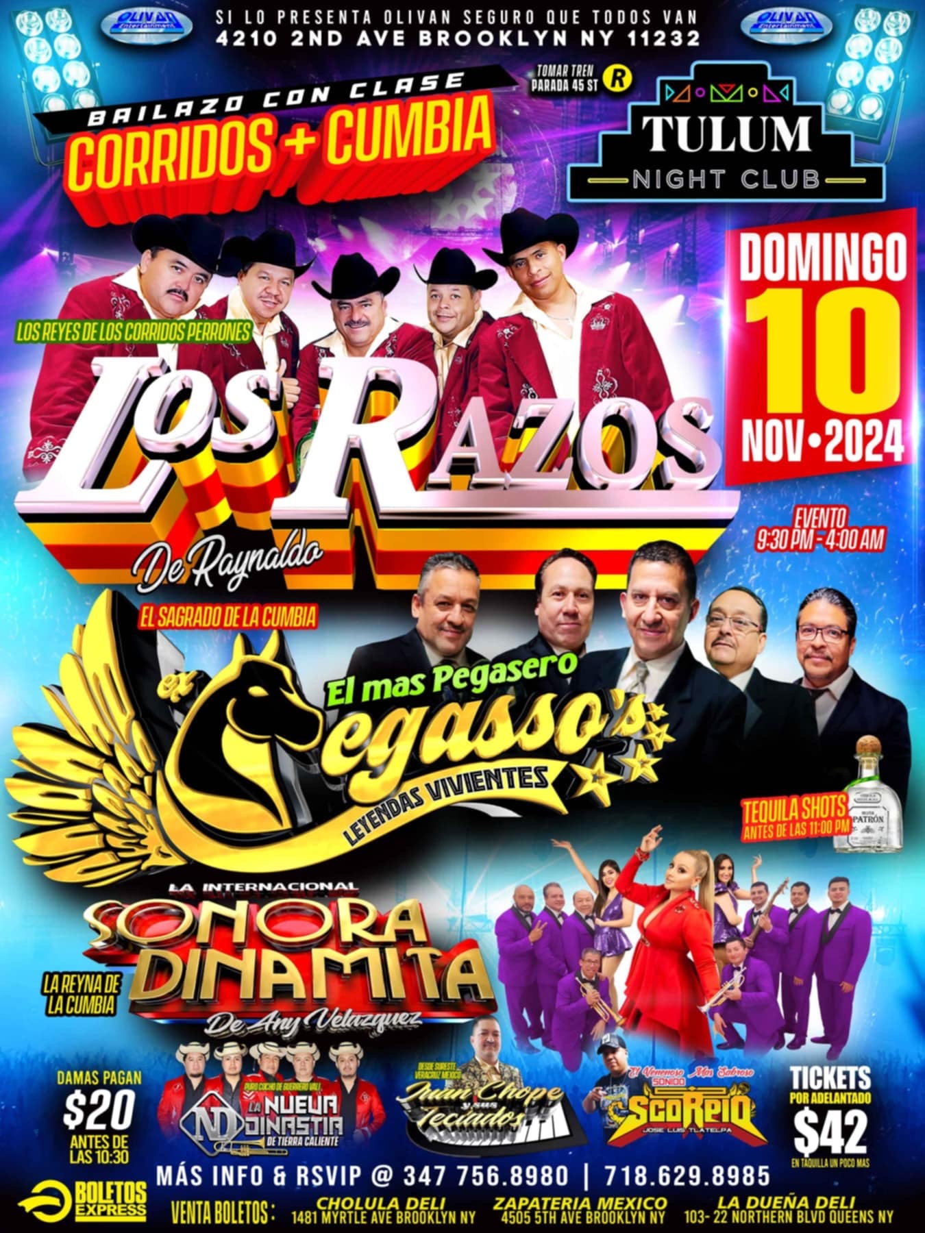 Buy tickets for Los Razos De Reynaldo, Grupo Pegasso, International Sonora Dinamita Con Any Velasquez Los Razos De Reynaldo, Grupo Pegasso, International Sonora Dinamita Con Any Velasquez