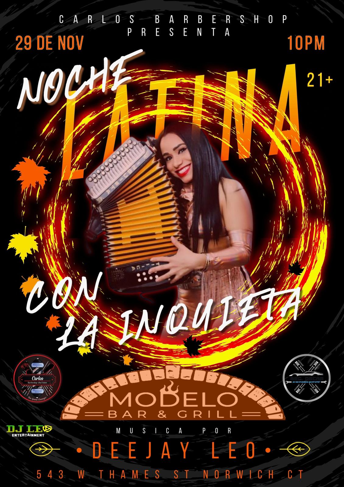 Buy tickets for NOCHE LATINA CON LA INQUIETA NOCHE LATINA CON LA INQUIETA