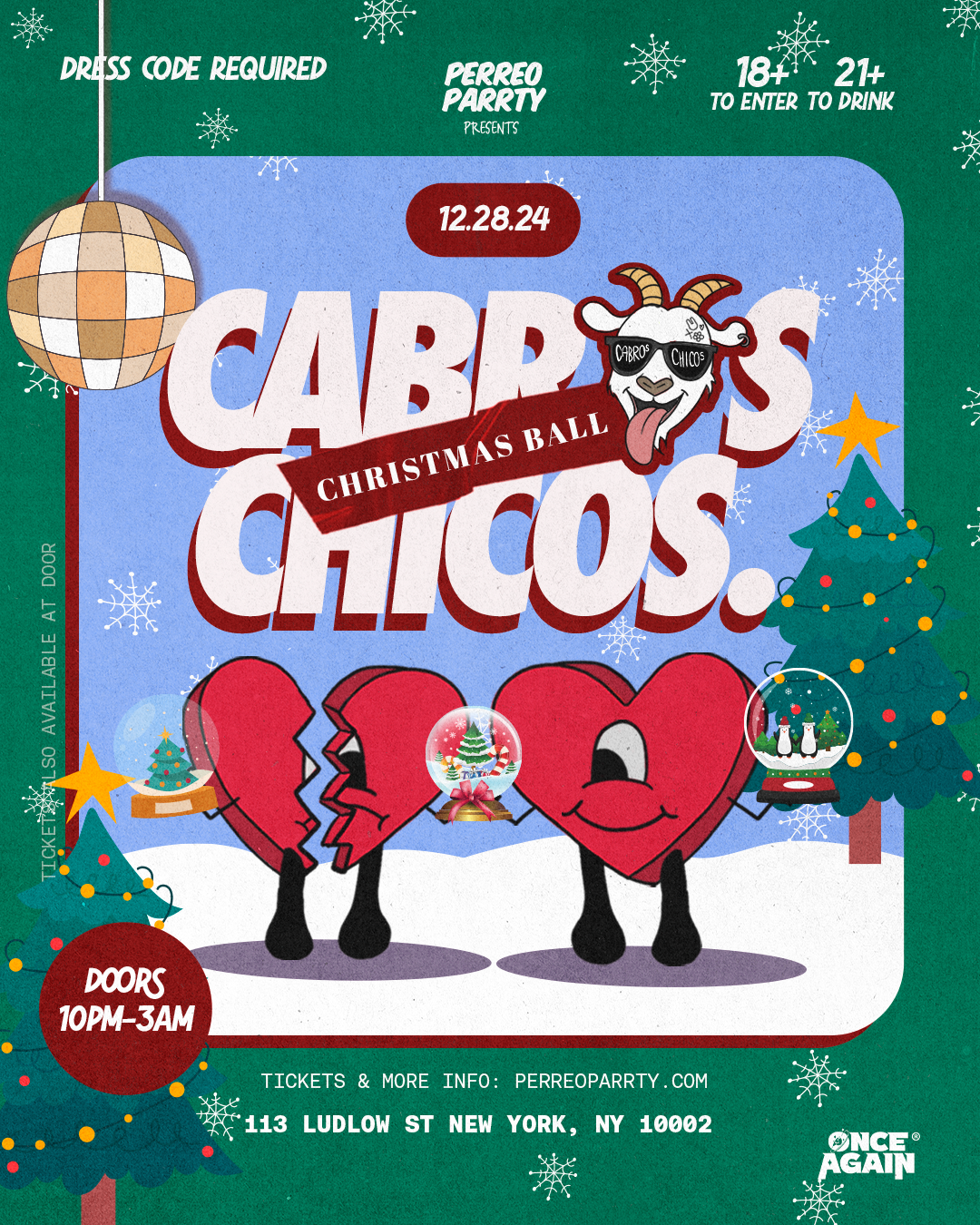 Buy tickets for Cabros Chicos - The Christmas Ball - 18+ Latin & Reggaeton Dance Party Cabros Chicos - The Christmas Ball - 18+ Latin & Reggaeton Dance Party