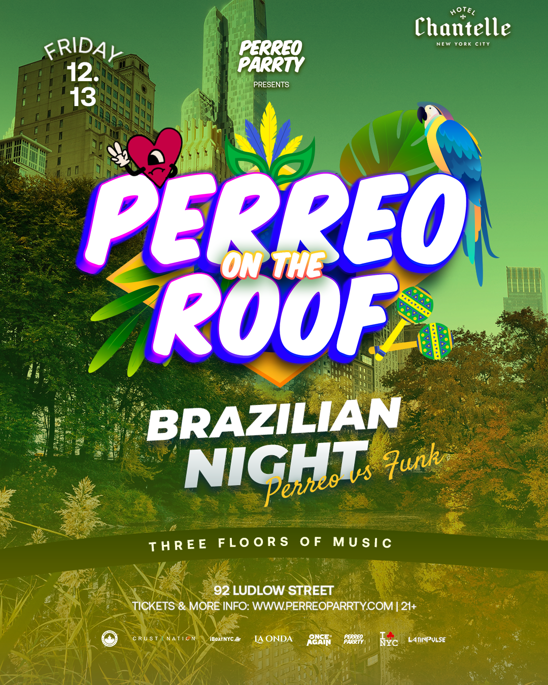 Buy tickets for PERREO on the ROOF - Brazilian Night Dance Party NYC - Funk & House PERREO on the ROOF - Brazilian Night Dance Party NYC - Funk & House
