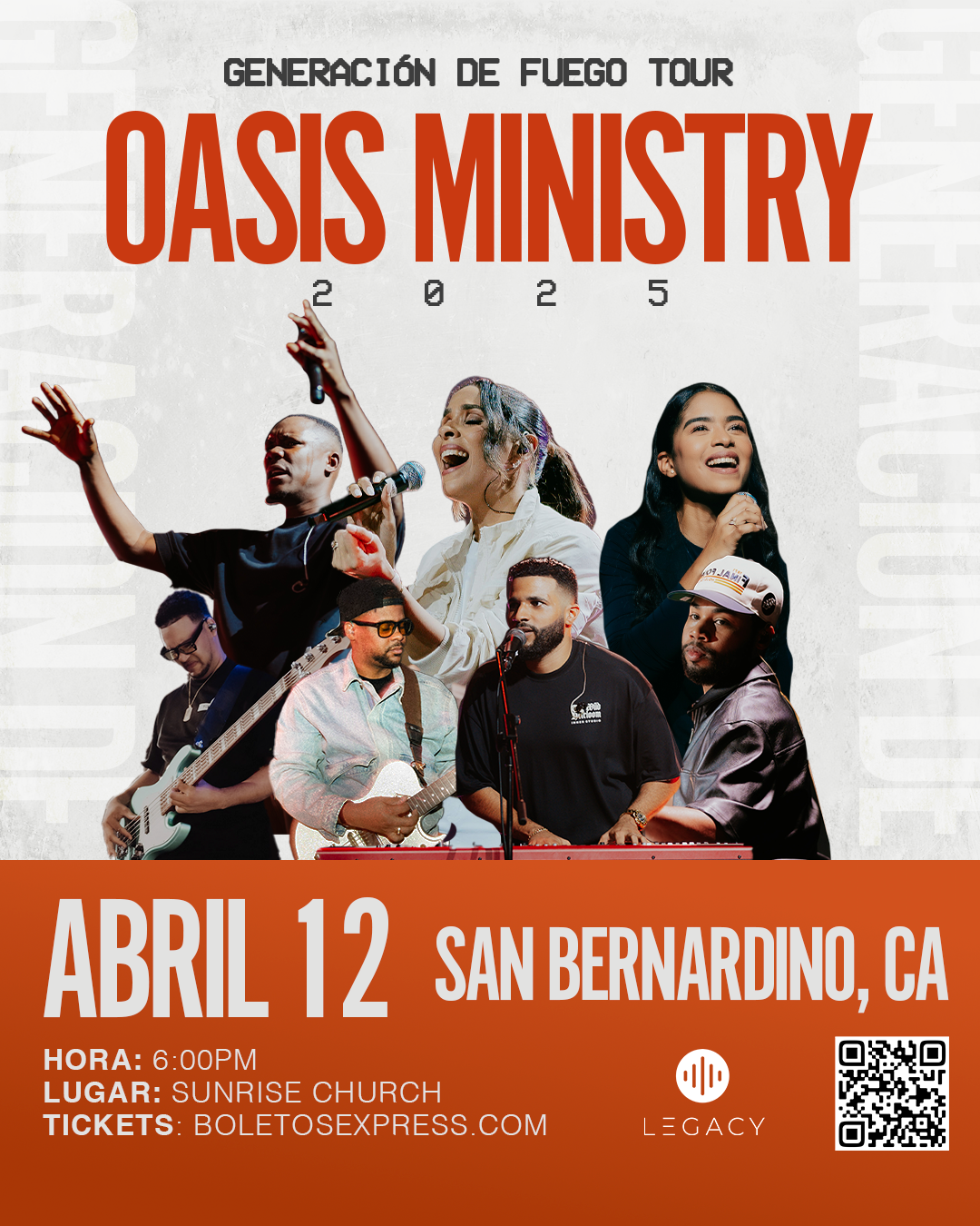 Buy tickets for Oasis Ministry - GENERACION DE FUEGO SAN BERNARDINO Oasis Ministry - GENERACION DE FUEGO SAN BERNARDINO