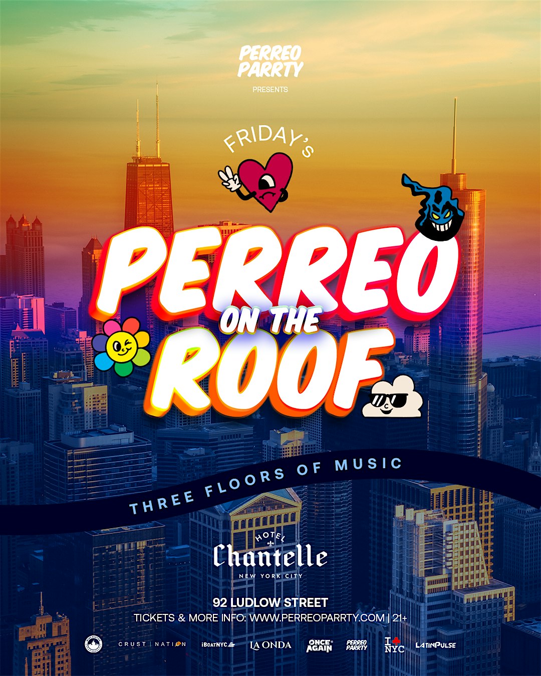 Buy tickets for PERREO on the ROOF - Latin & Reggaeton Dance Party at Hotel Chantelle PERREO on the ROOF - Latin & Reggaeton Dance Party at Hotel Chantelle