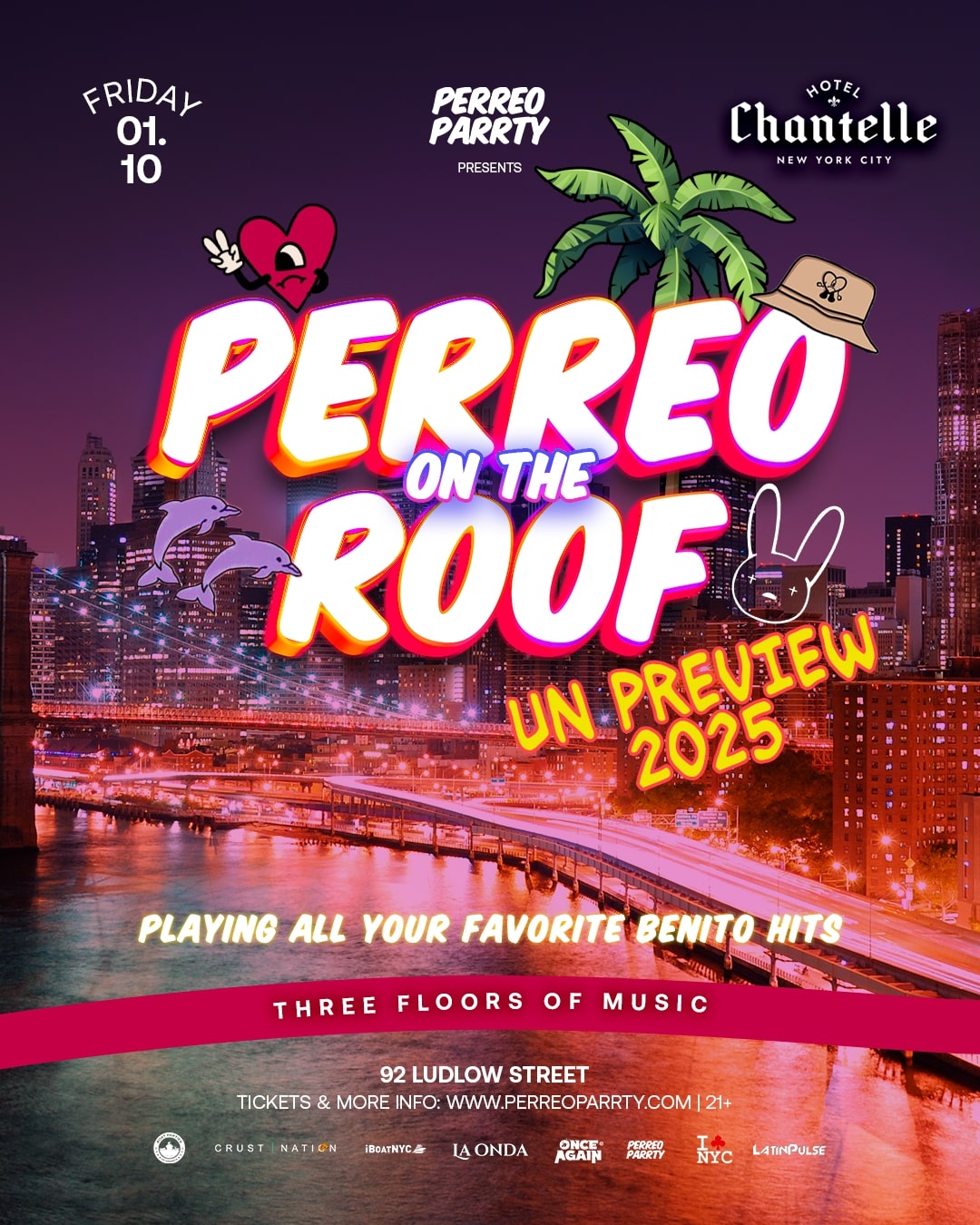 Buy tickets for PERREO on the ROOF - UN Preview 2025 - Latin & Reggaeton Dance Party PERREO on the ROOF - UN Preview 2025 - Latin & Reggaeton Dance Party