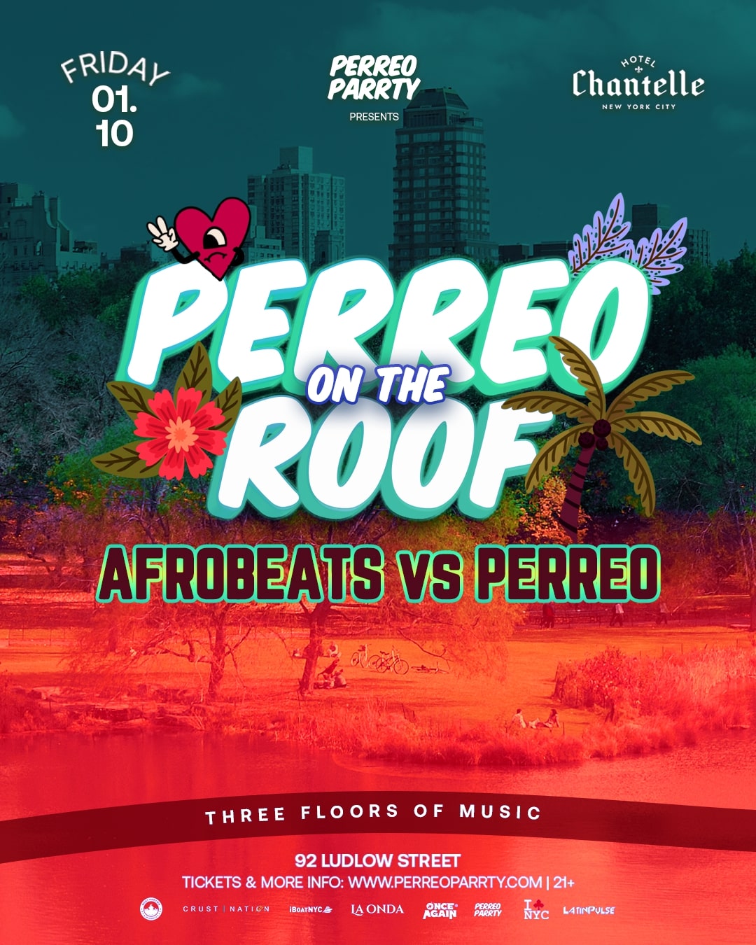 Buy tickets for PERREO on the ROOF - Afrobeats vs Perreo - Dance Party at Hotel Chantelle PERREO on the ROOF - Afrobeats vs Perreo - Dance Party at Hotel Chantelle