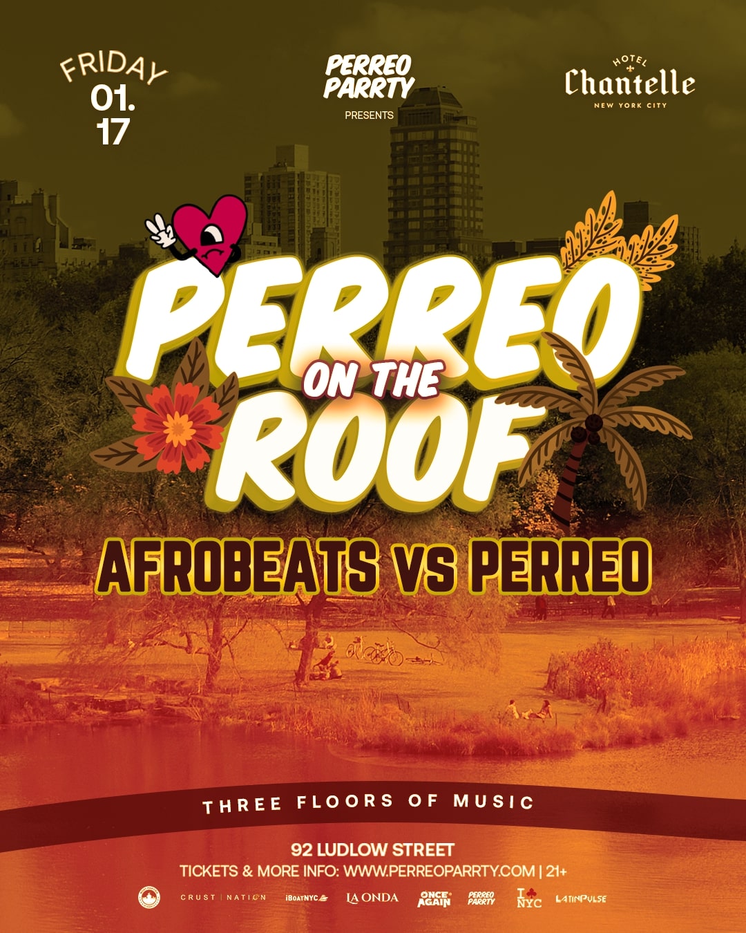 Buy tickets for PERREO on the ROOF - Afrobeats vs Perreo - Dance Party at Hotel Chantelle PERREO on the ROOF - Afrobeats vs Perreo - Dance Party at Hotel Chantelle