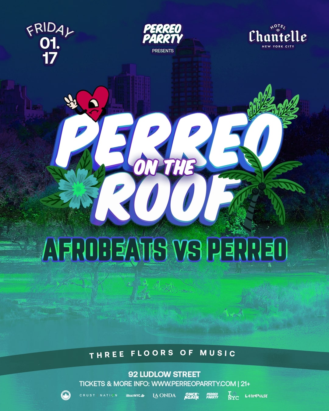 Buy tickets for PERREO on the ROOF - Afrobeats vs Perreo - Dance Party at Hotel Chantelle PERREO on the ROOF - Afrobeats vs Perreo - Dance Party at Hotel Chantelle