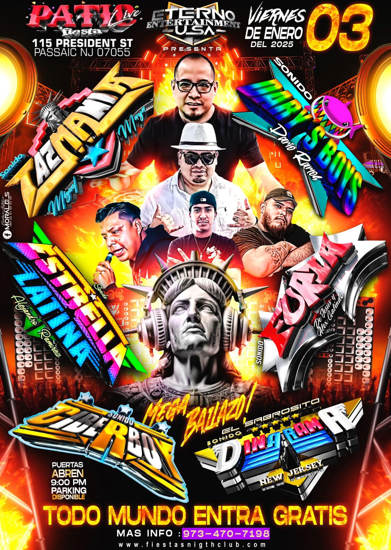 SONIDO TAZMANIA, DARI'S BOYS, ESTRELLA LATINA, FURIA, CIBERBOY, DINARAMA