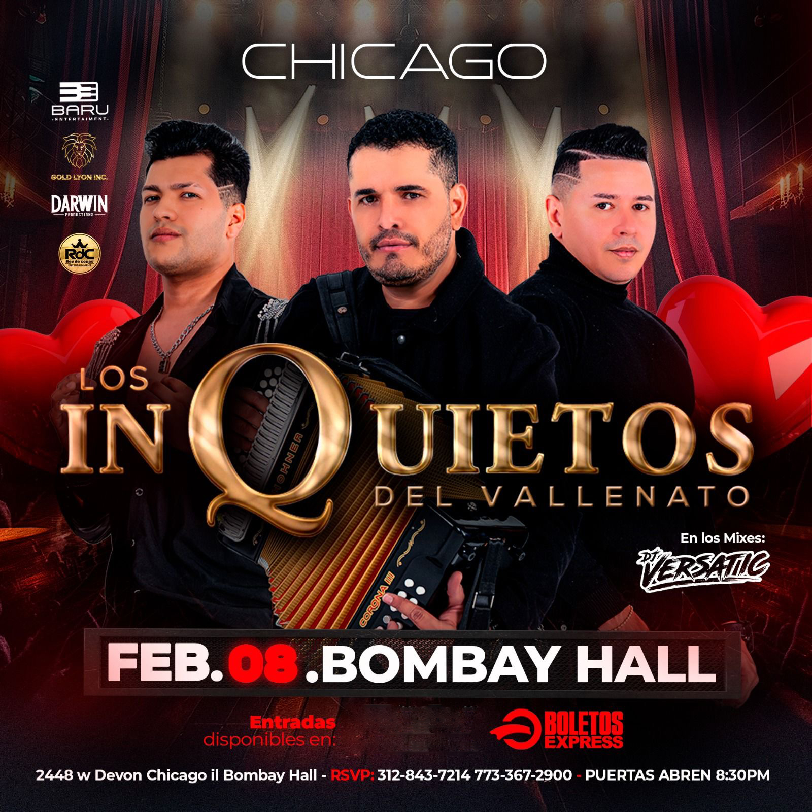 Buy tickets for Los Inquietos del Vallenato en Chicago l IL Los Inquietos del Vallenato en Chicago l IL