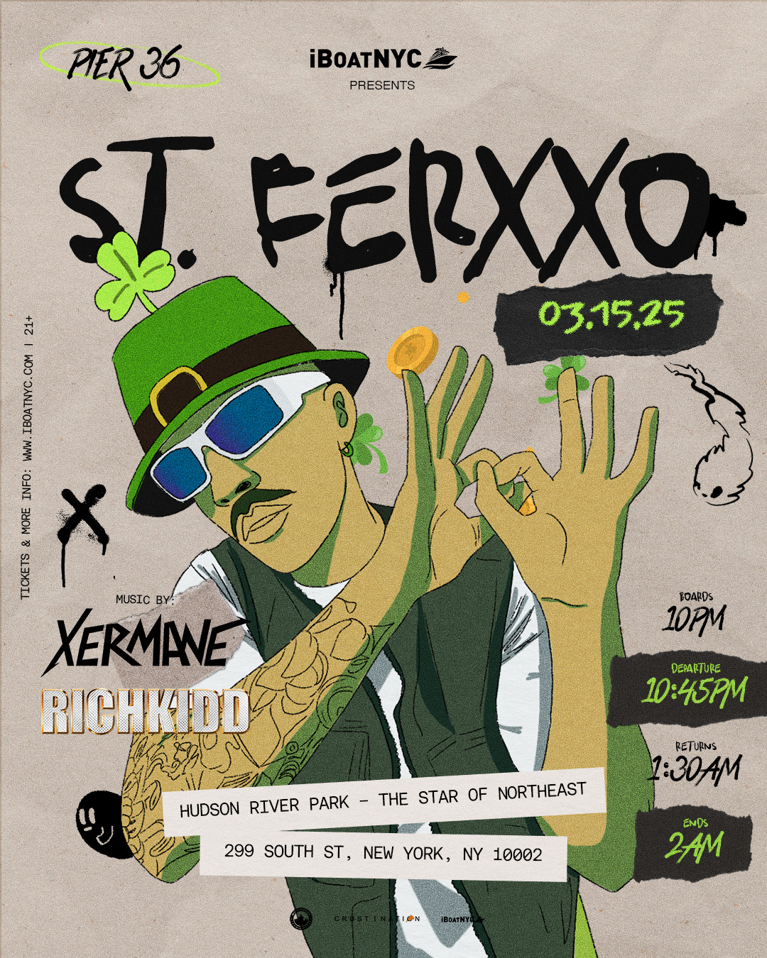 Buy tickets for ST FERXXO - Latin & Reggaetón Feid Tribute Boat Party Cruise ST FERXXO - Latin & Reggaetón Feid Tribute Boat Party Cruise