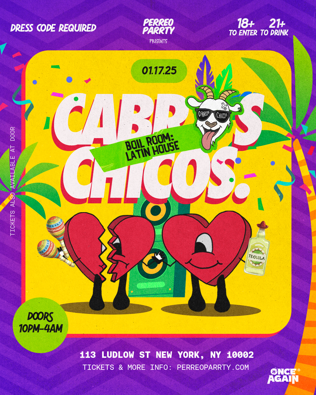 Buy tickets for Cabros Chicos - Boil Room: Latin vs House Dance Party NYC - 18+ Cabros Chicos - Boil Room: Latin vs House Dance Party NYC - 18+