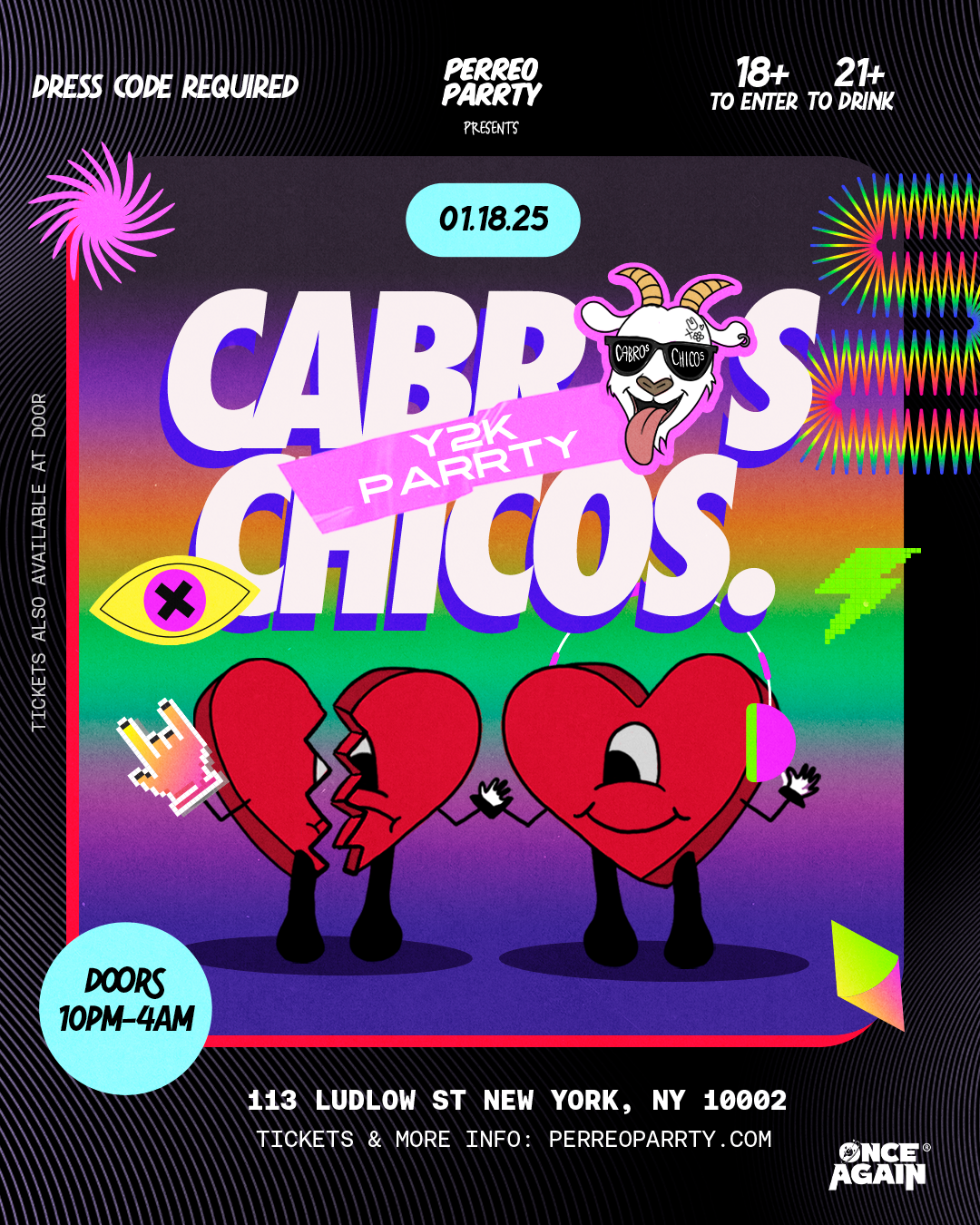 Buy tickets for Cabros Chicos: Y2K Party NYC - 18+ Cabros Chicos: Y2K Party NYC - 18+