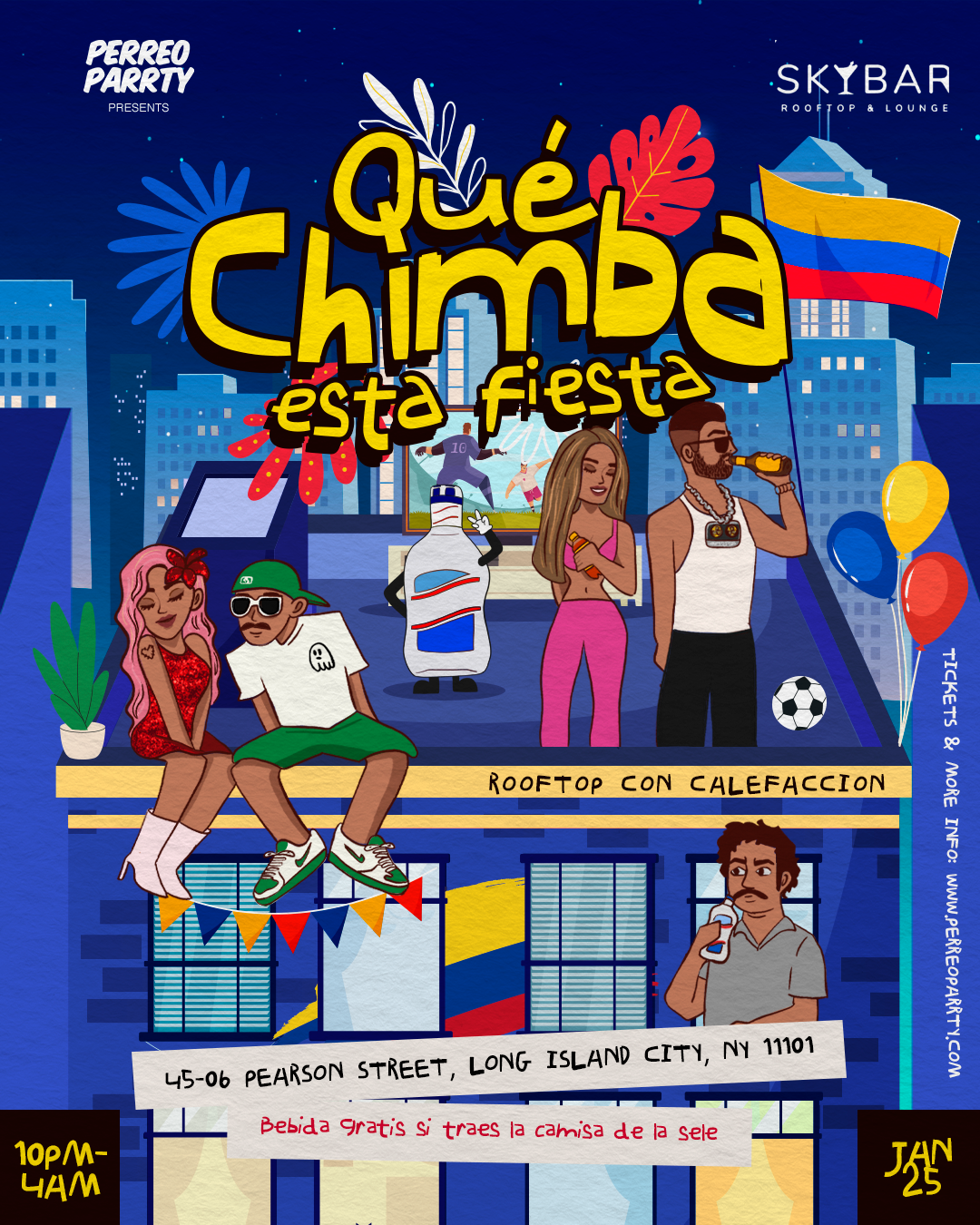 Buy tickets for Que Chimba Esta Fiesta - Colombian Latin & Reggaeton Dance Party Rooftop Que Chimba Esta Fiesta - Colombian Latin & Reggaeton Dance Party Rooftop