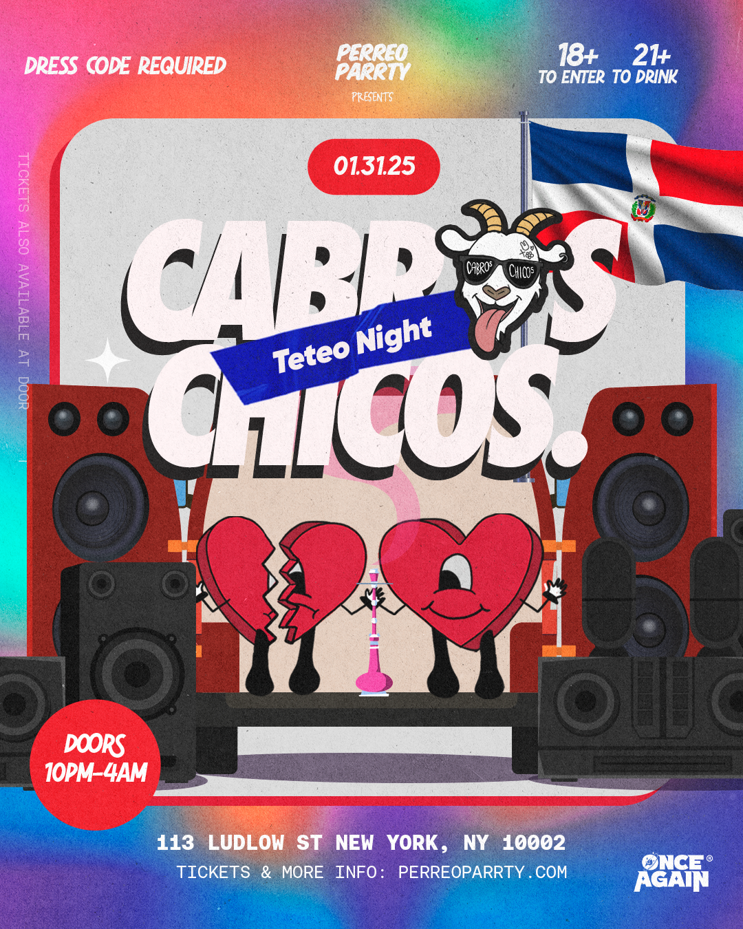Buy tickets for Cabros Chicos - TETEO NIGHT - Dembow v Reggaeton Dance Party NYC - 18+ Cabros Chicos - TETEO NIGHT - Dembow v Reggaeton Dance Party NYC - 18+