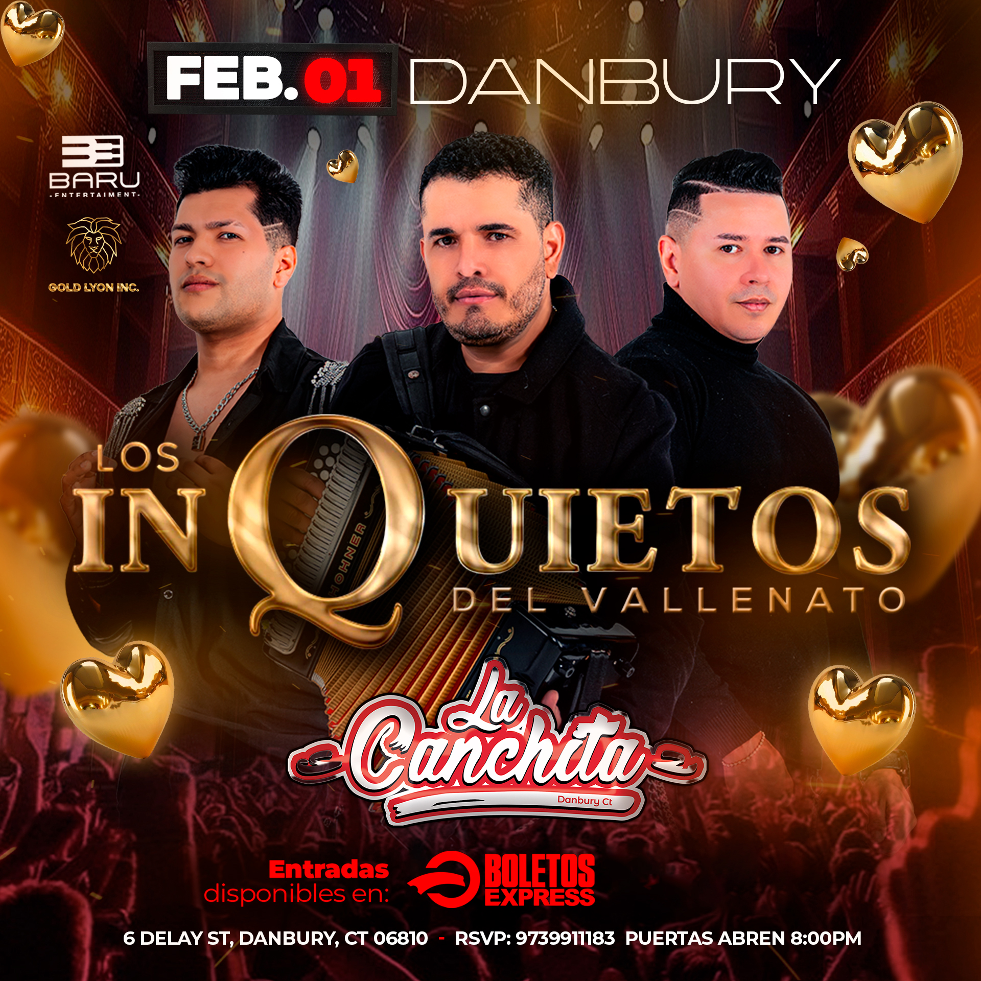 Buy tickets for Los Inquietos del Vallenato | DANBURY, CT Los Inquietos del Vallenato | DANBURY, CT