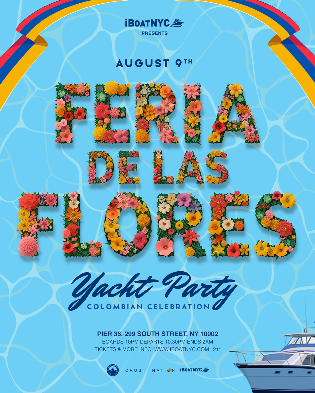 FERIA DE LAS FLORES MEDELLIN - Colombian Boat Party Yacht Cruise NYC
