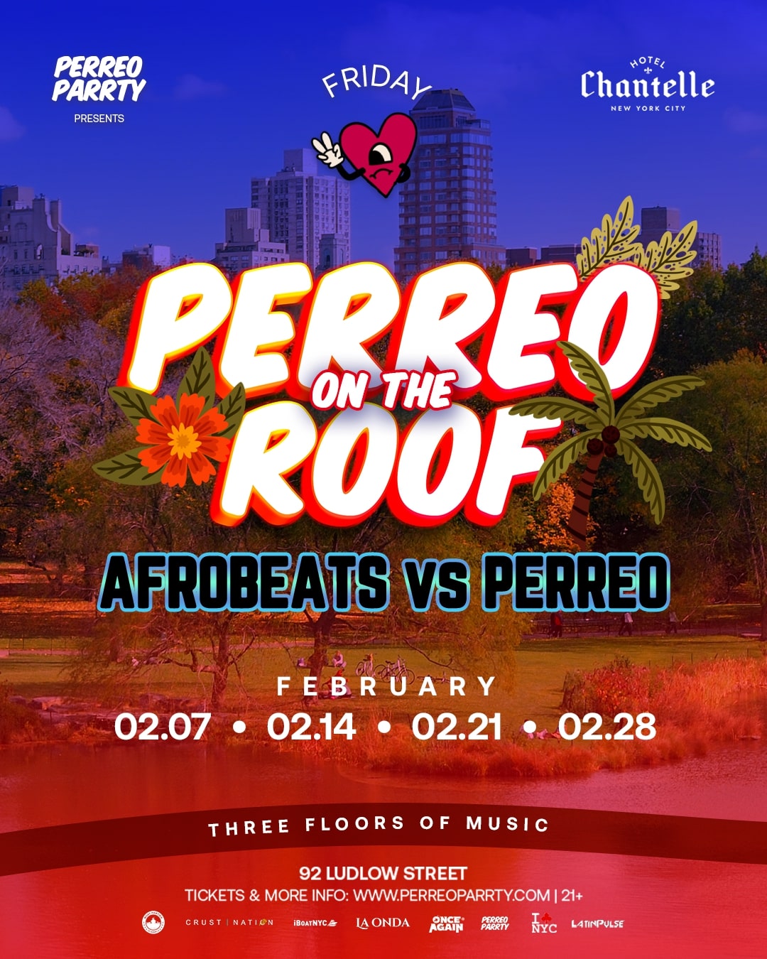 Buy tickets for PERREO on the ROOF - Afrobeats vs Perreo - Dance Party at Hotel Chantelle PERREO on the ROOF - Afrobeats vs Perreo - Dance Party at Hotel Chantelle