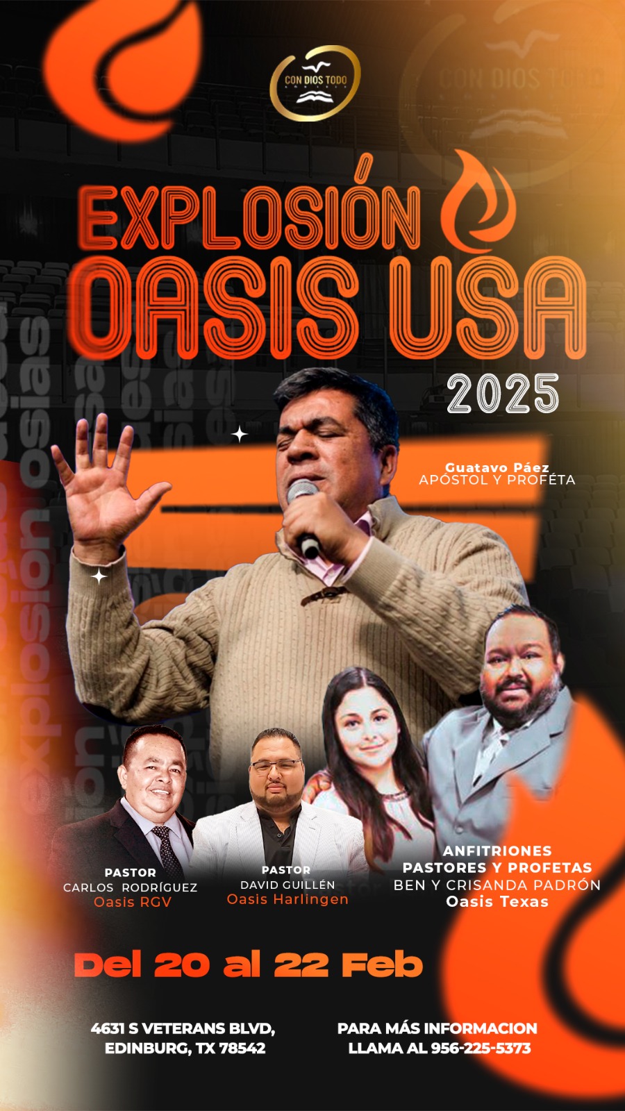 Buy tickets for EXPLOSION OASIS USA 2025 Apostol Gustavo Páez EXPLOSION OASIS USA 2025 Apostol Gustavo Páez