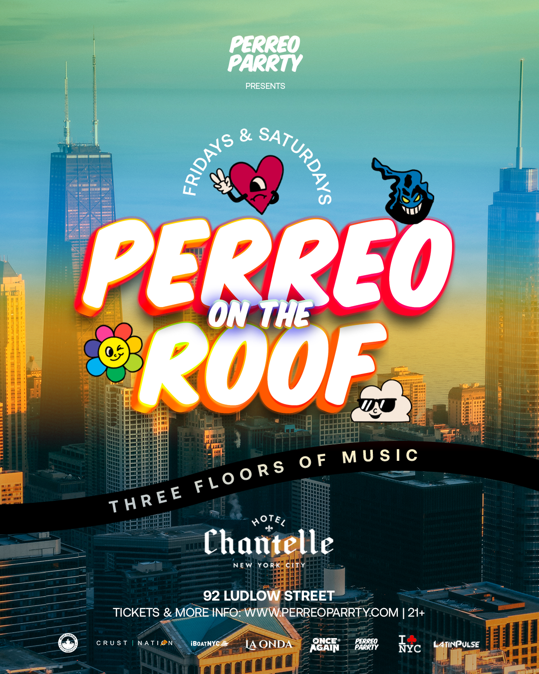 Buy tickets for PERREO on the ROOF - Latin & Reggaeton - Dance Party at Hotel Chantelle PERREO on the ROOF - Latin & Reggaeton - Dance Party at Hotel Chantelle