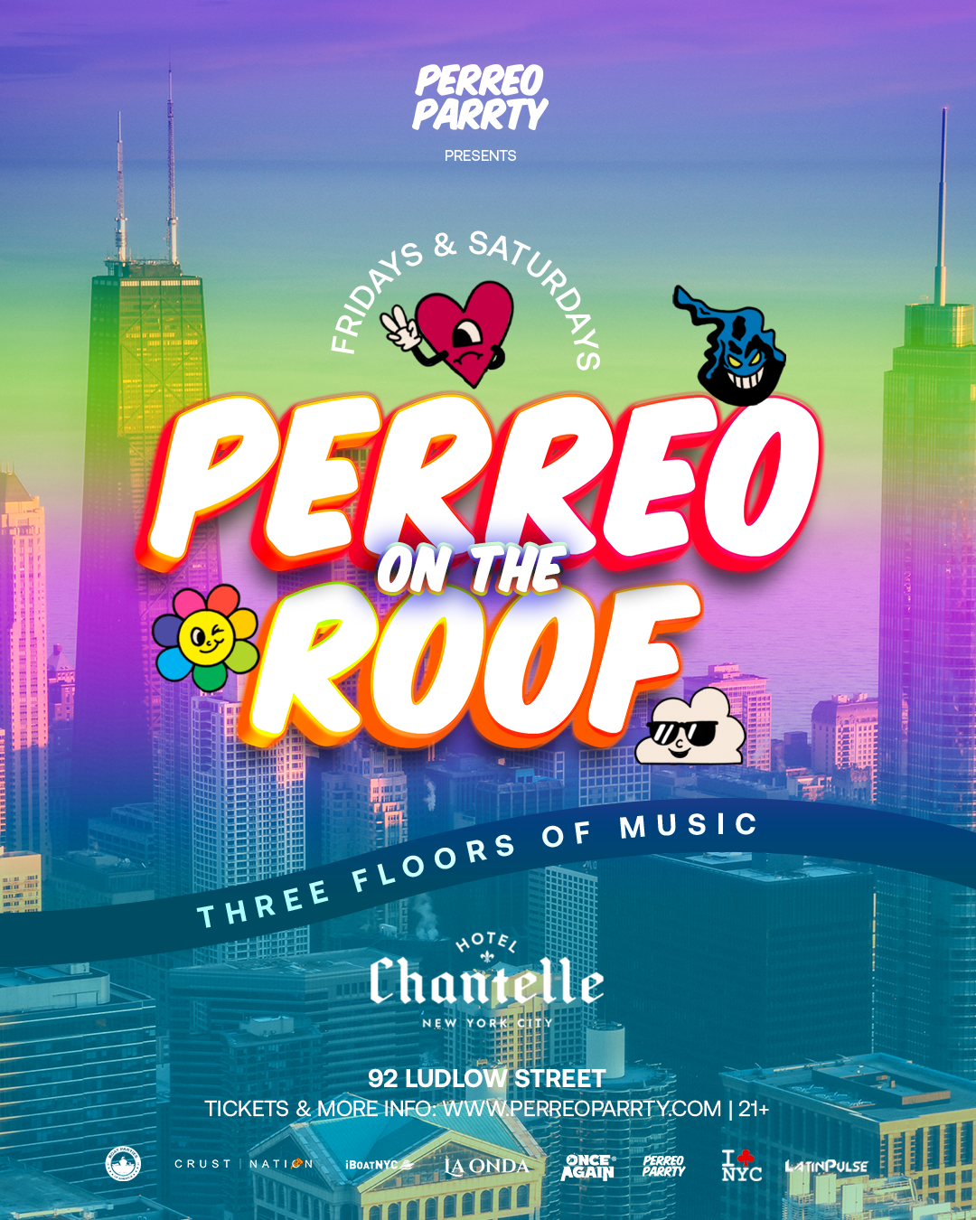 Buy tickets for PERREO on the ROOF - Latin & Reggaeton - Dance Party at Hotel Chantelle PERREO on the ROOF - Latin & Reggaeton - Dance Party at Hotel Chantelle
