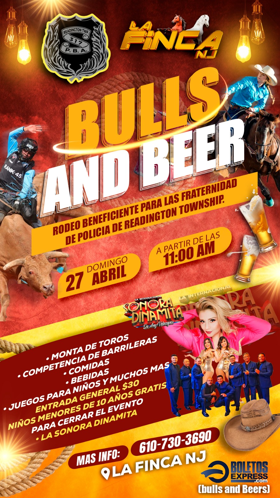 Buy tickets for BULLS AND BEER a Readington PBA Fundraiser BULLS AND BEER a Readington PBA Fundraiser