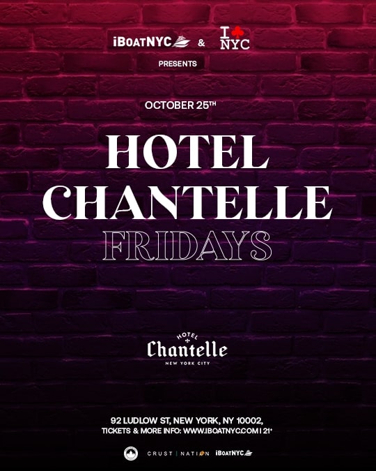 Buy tickets for Fridays at Hotel Chantelle - Hip-Hop & R&B Rooftop Party NYC Fridays at Hotel Chantelle - Hip-Hop & R&B Rooftop Party NYC