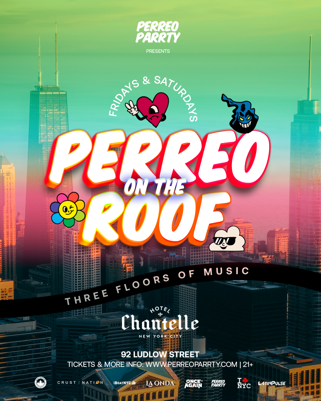 Buy tickets for PERREO on the ROOF - Latin & Reggaeton - Dance Party at Hotel Chantelle PERREO on the ROOF - Latin & Reggaeton - Dance Party at Hotel Chantelle