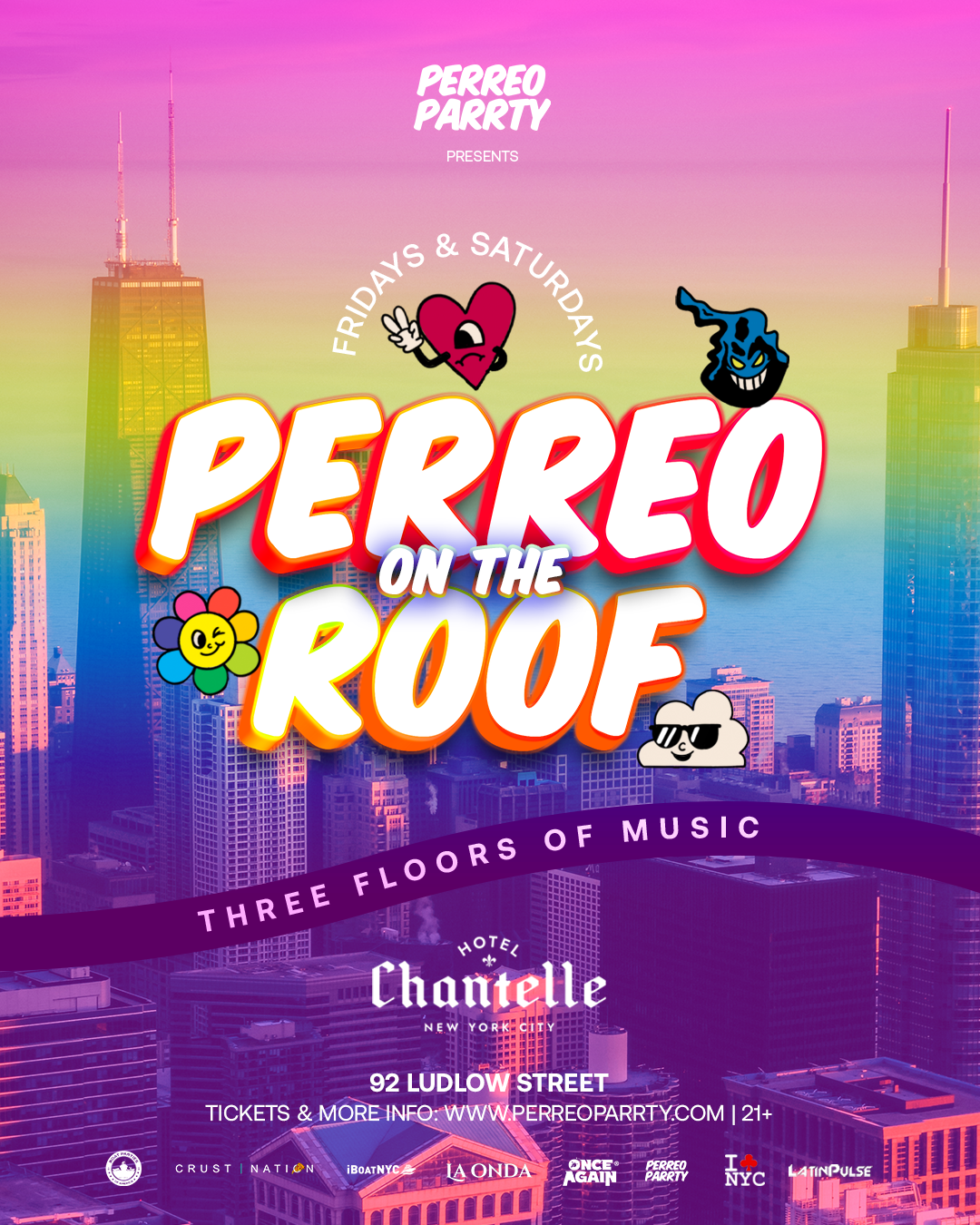 Buy tickets for PERREO on the ROOF - Latin & Reggaeton - Dance Party at Hotel Chantelle PERREO on the ROOF - Latin & Reggaeton - Dance Party at Hotel Chantelle