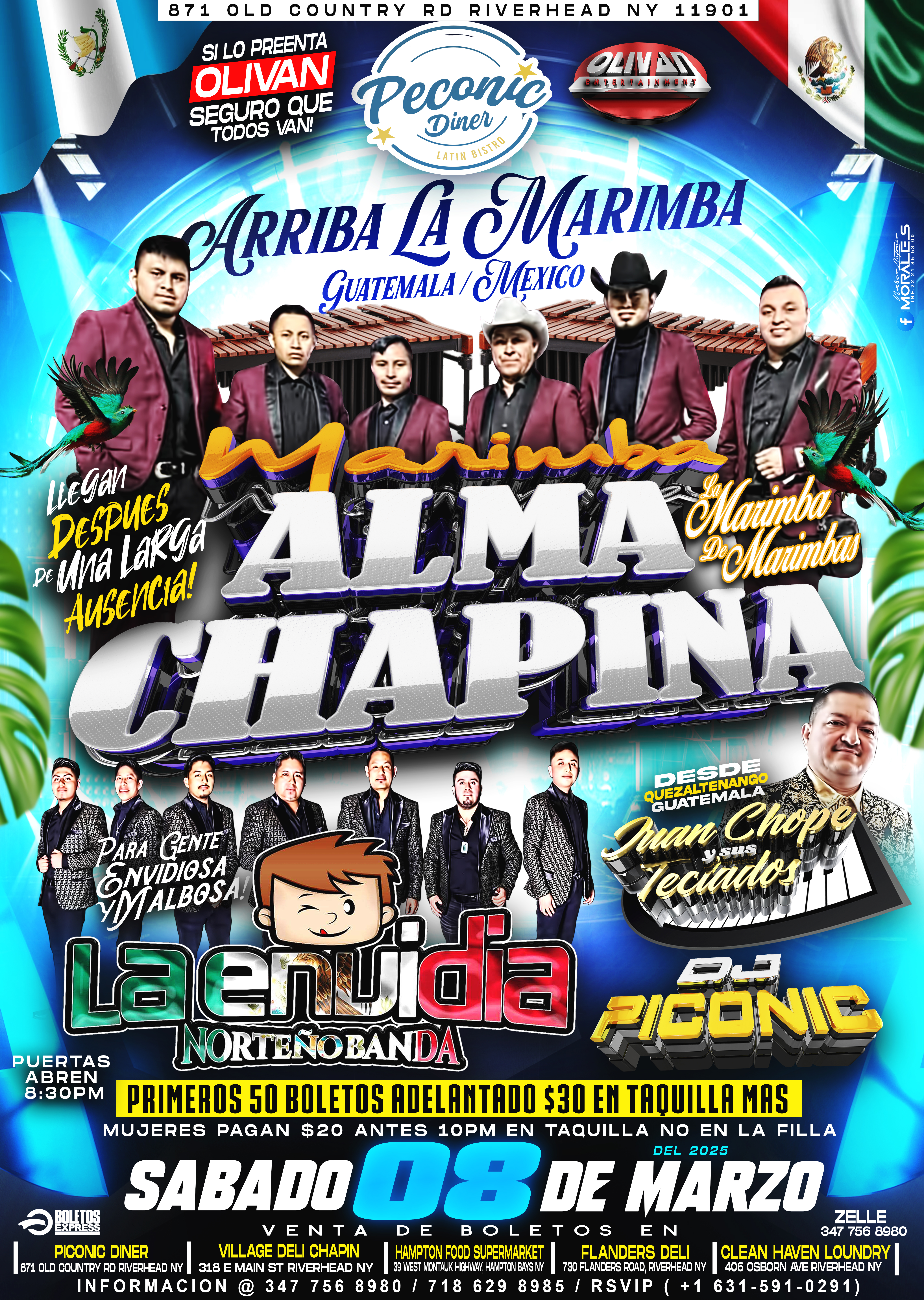 Marimba Alma Chapina, Envidia Norteno Banda, Juanchope Y Sus Teclados