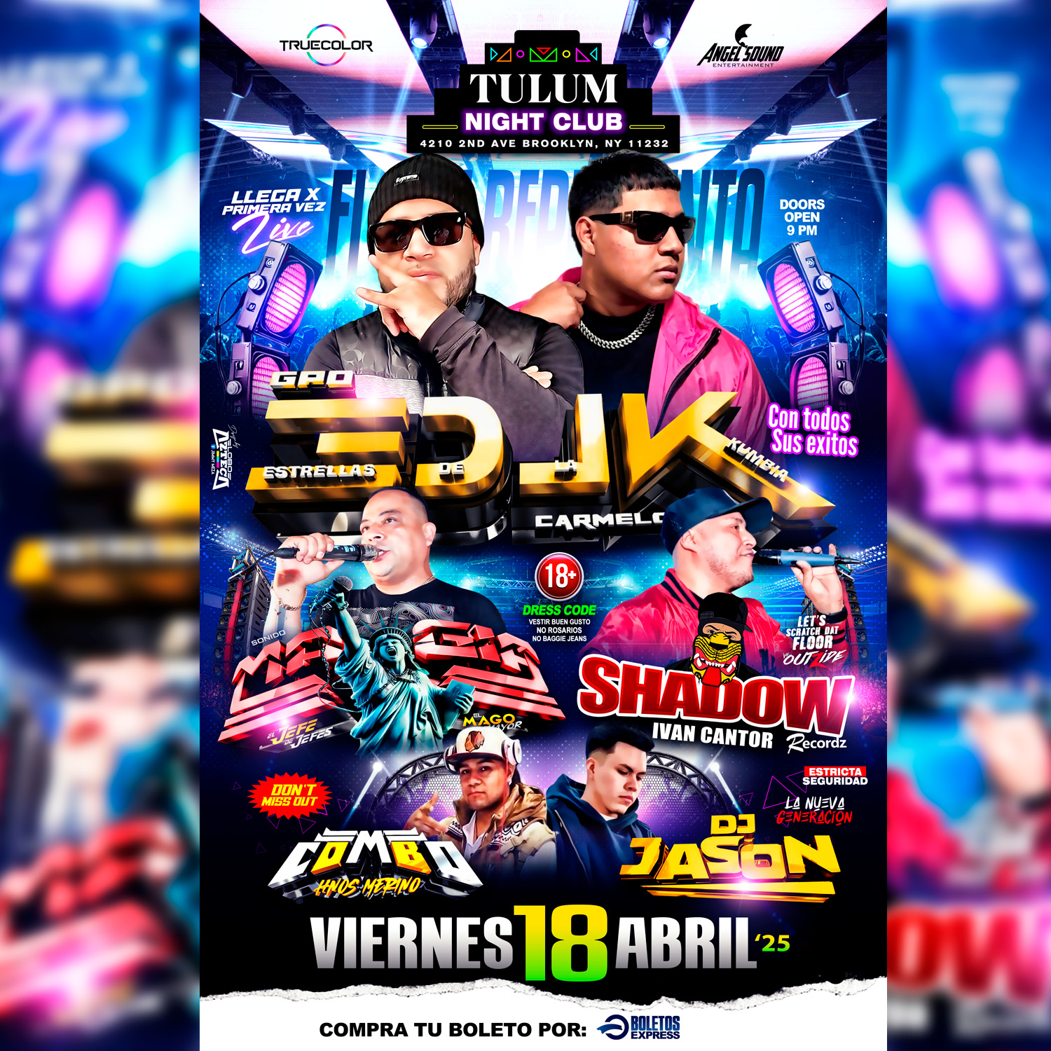 Buy tickets for True Color Events Presenta en su Aniversario a Estrellas De La Kumbia | Sonido Magia | Shadow Recordz True Color Events Presenta en su Aniversario a Estrellas De La Kumbia | Sonido Magia | Shadow Recordz