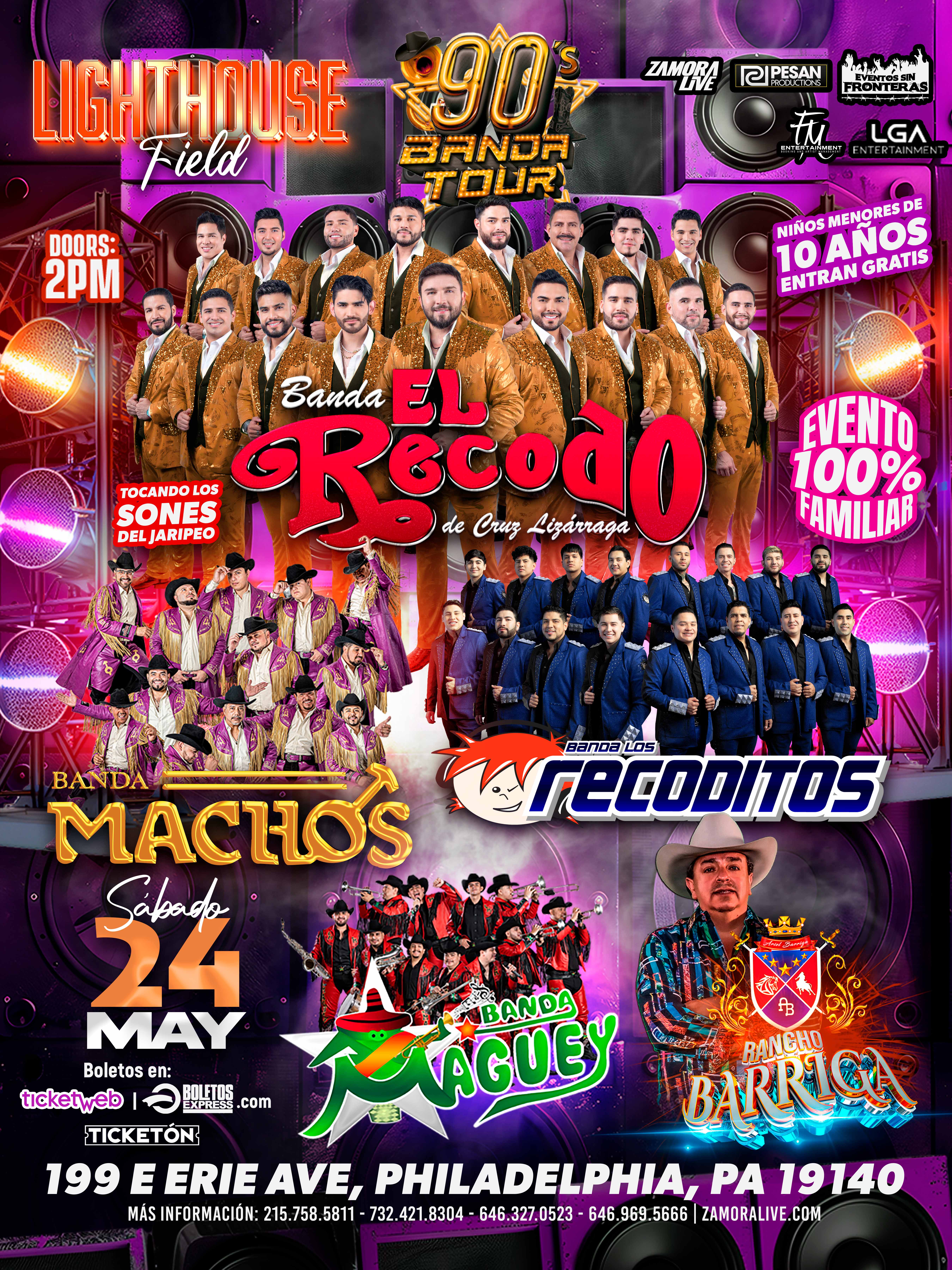 BANDA EL RECODO • BANDA LOS RECODITOS • BANDA MACHOS • BANDA MAGUEY • RANCHO BARRIGA EN LIGHTHOUSE FIELD