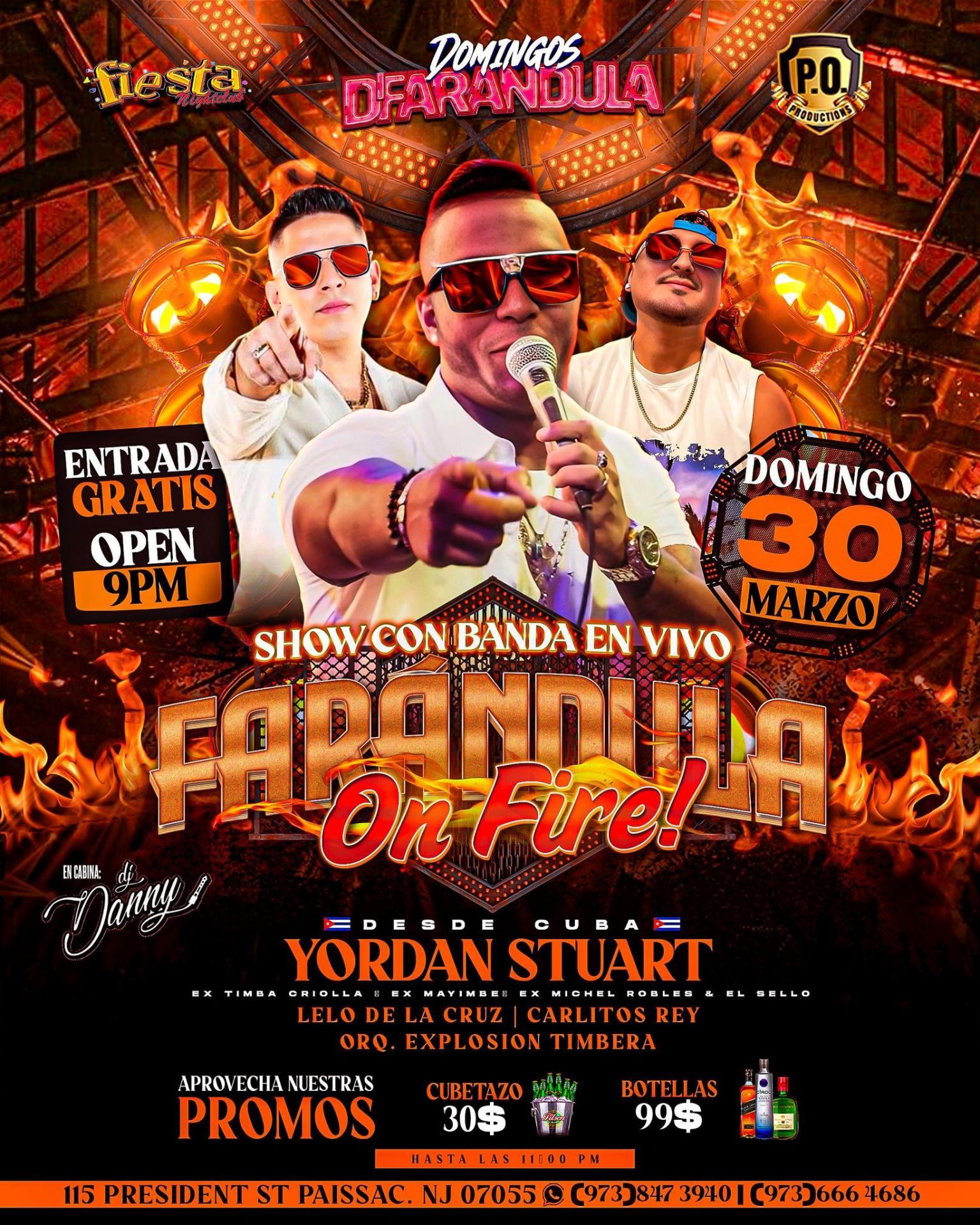 Buy tickets for JORDAN STUART DESDE CUBA, LELO DE LA CRUZ, CARLITOS REY, ORQ. EXPLOSION TIMBERA, DJ DANNY JORDAN STUART DESDE CUBA, LELO DE LA CRUZ, CARLITOS REY, ORQ. EXPLOSION TIMBERA, DJ DANNY