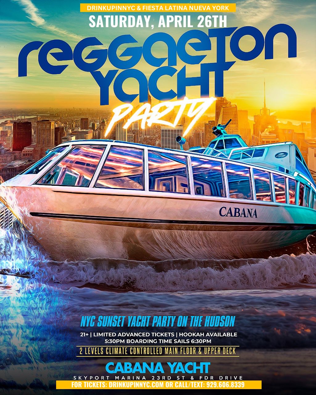 Buy tickets for SABOR LATINO- REGGATON CRUISE PARTY SABOR LATINO- REGGATON CRUISE PARTY