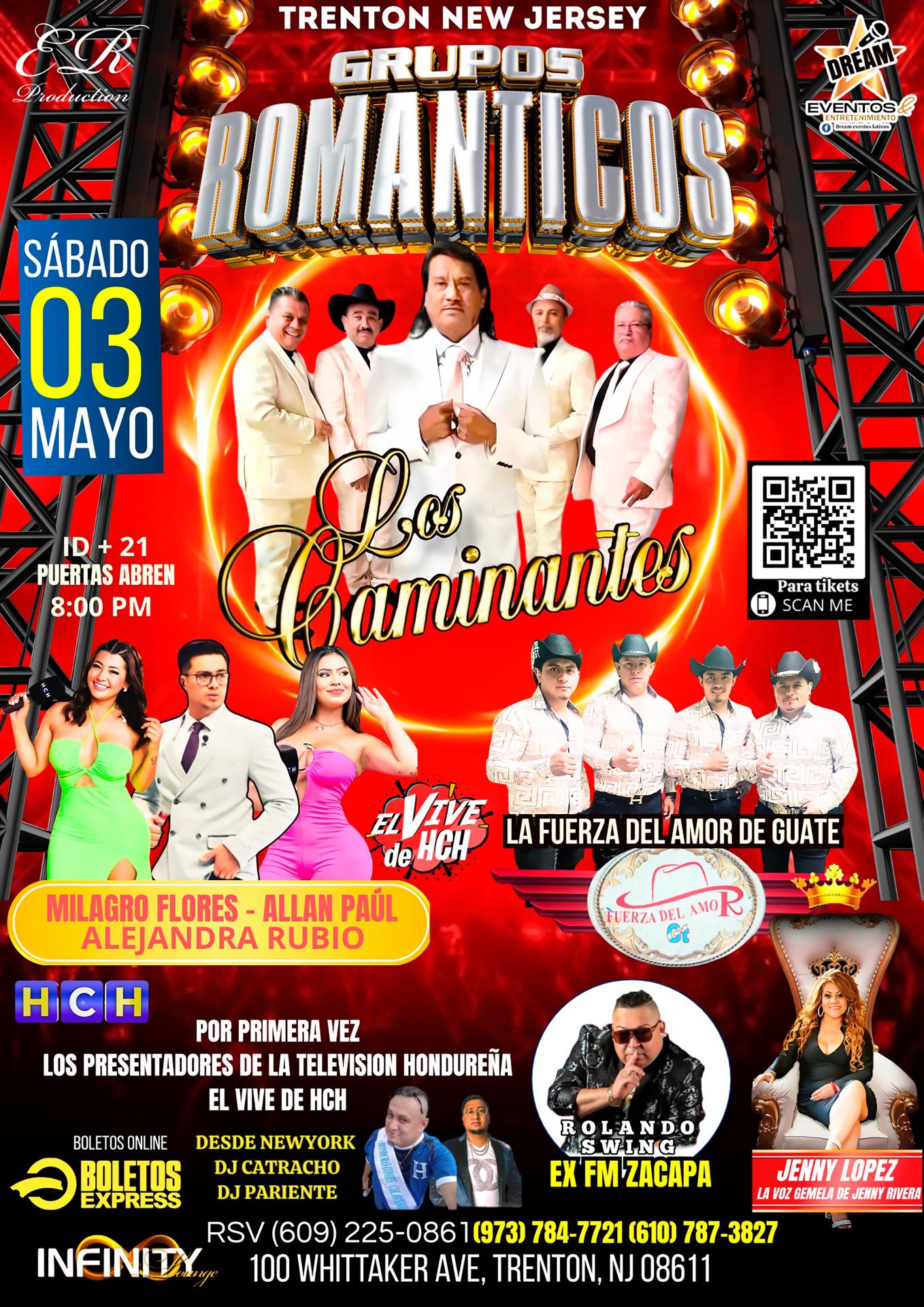 Buy tickets for Los Caminantes en Trenton NJ Sabado 3 Mayo Tour Romantico 2025 / Infinity Lounge 2nd Floor Los Caminantes en Trenton NJ Sabado 3 Mayo Tour Romantico 2025 / Infinity Lounge 2nd Floor