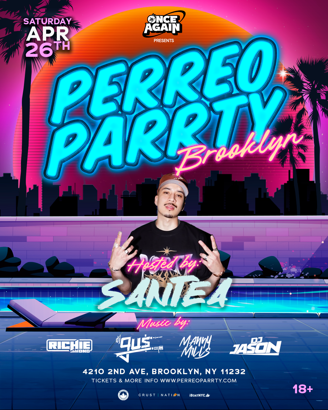 Buy tickets for Perreo Parrty presents SANTEA Live in Brooklyn: Latin Dance Party, 18+ Perreo Parrty presents SANTEA Live in Brooklyn: Latin Dance Party, 18+