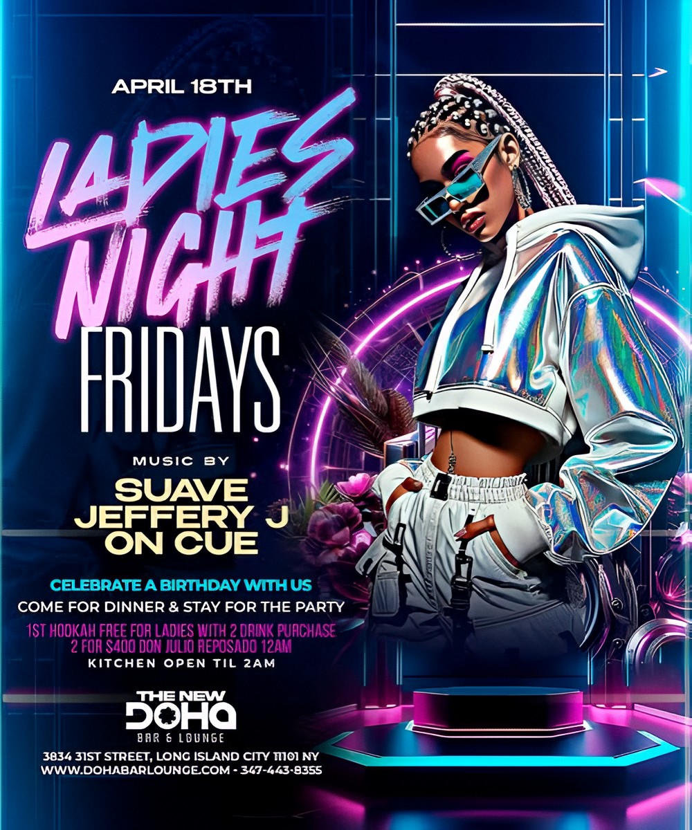 Ladies Night Fridays at Doha Bar Lounge – April 18th