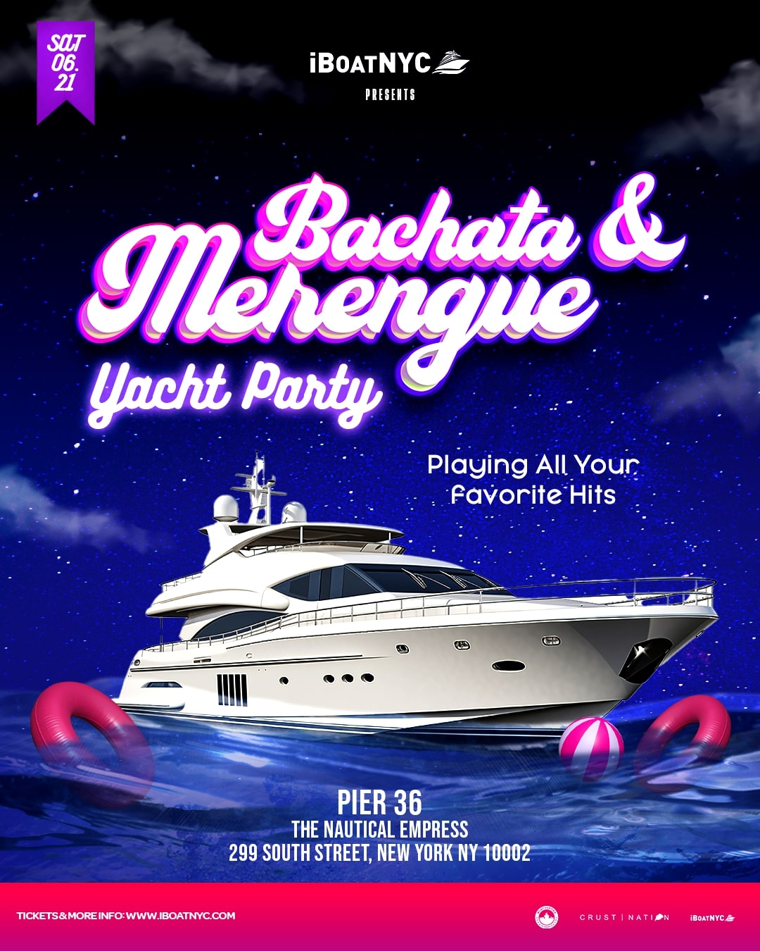 Buy tickets for Bachata & Merengue Boat Party Yacht Cruise NYC Bachata & Merengue Boat Party Yacht Cruise NYC