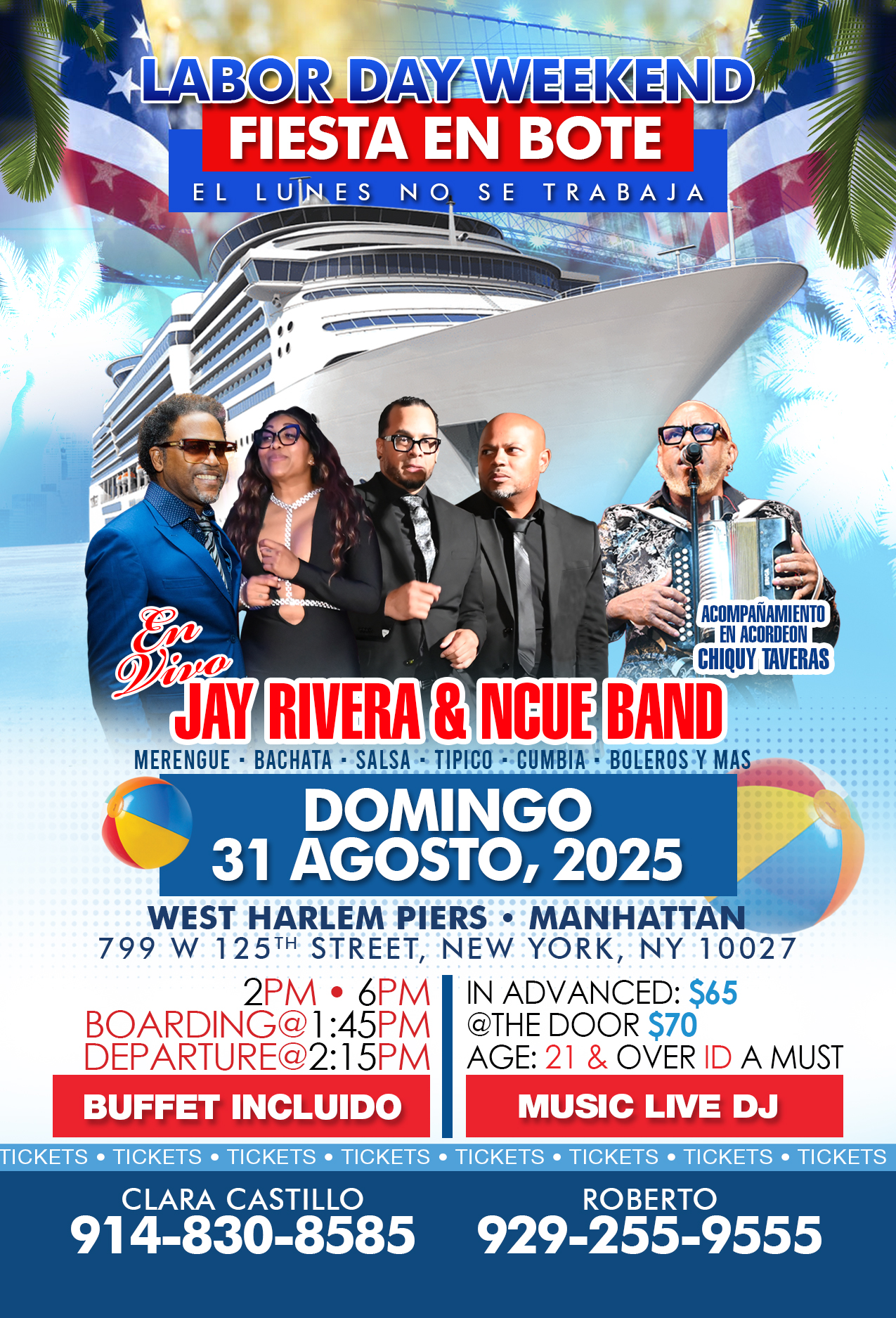 JAY RIVERA & NCUE BAND ACOMPAÑANDO EN ACORDEON CHIQUY TAVERAS