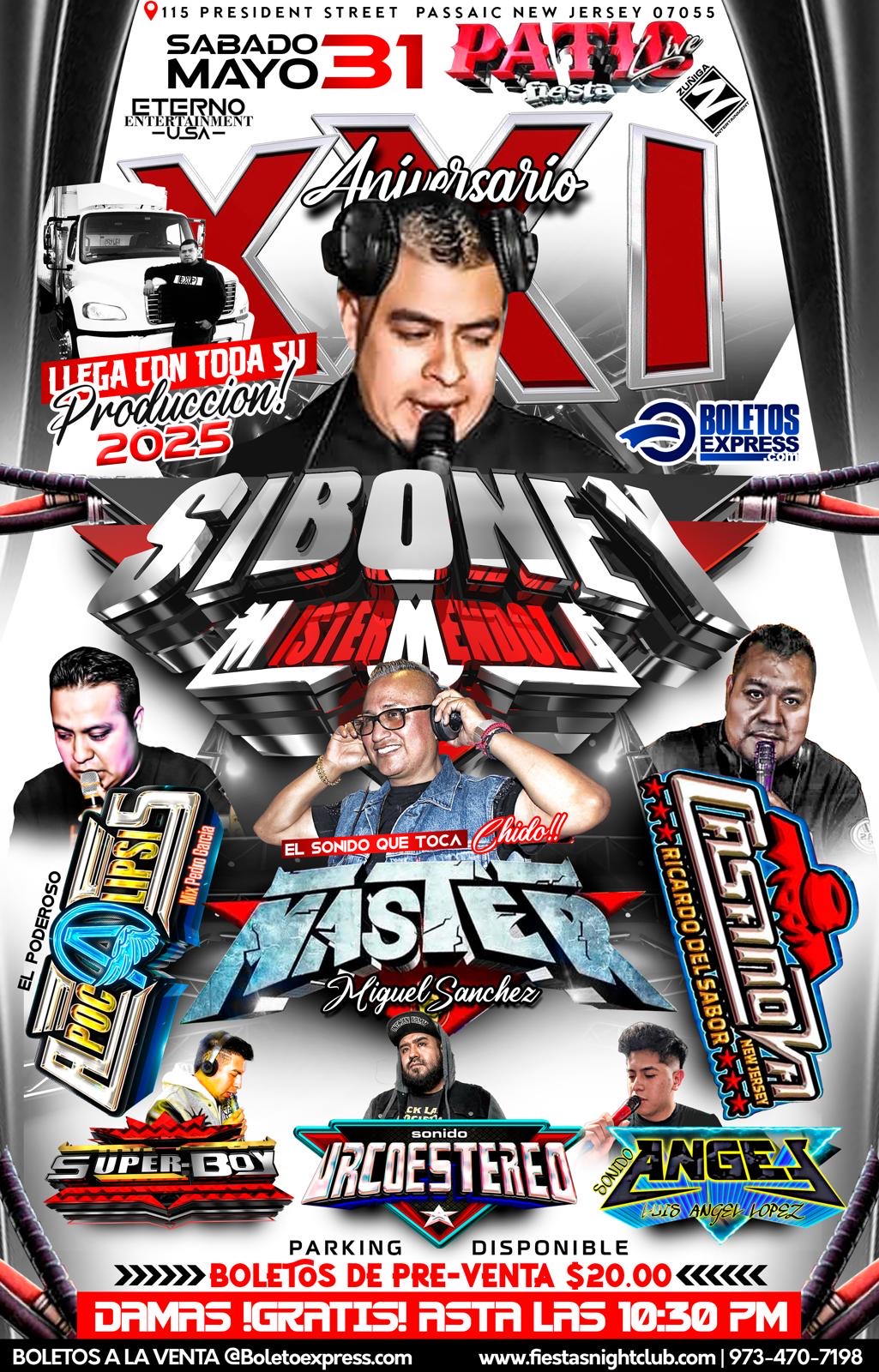 Buy tickets for SONIDO SIBONEY, SONIDO APOCALIPSIS, SONIDO MÁSTER, SONIDO CASANOVA, SUPERBOY, ARCORSTEREO, ANGEL SONIDO SIBONEY, SONIDO APOCALIPSIS, SONIDO MÁSTER, SONIDO CASANOVA, SUPERBOY, ARCORSTEREO, ANGEL