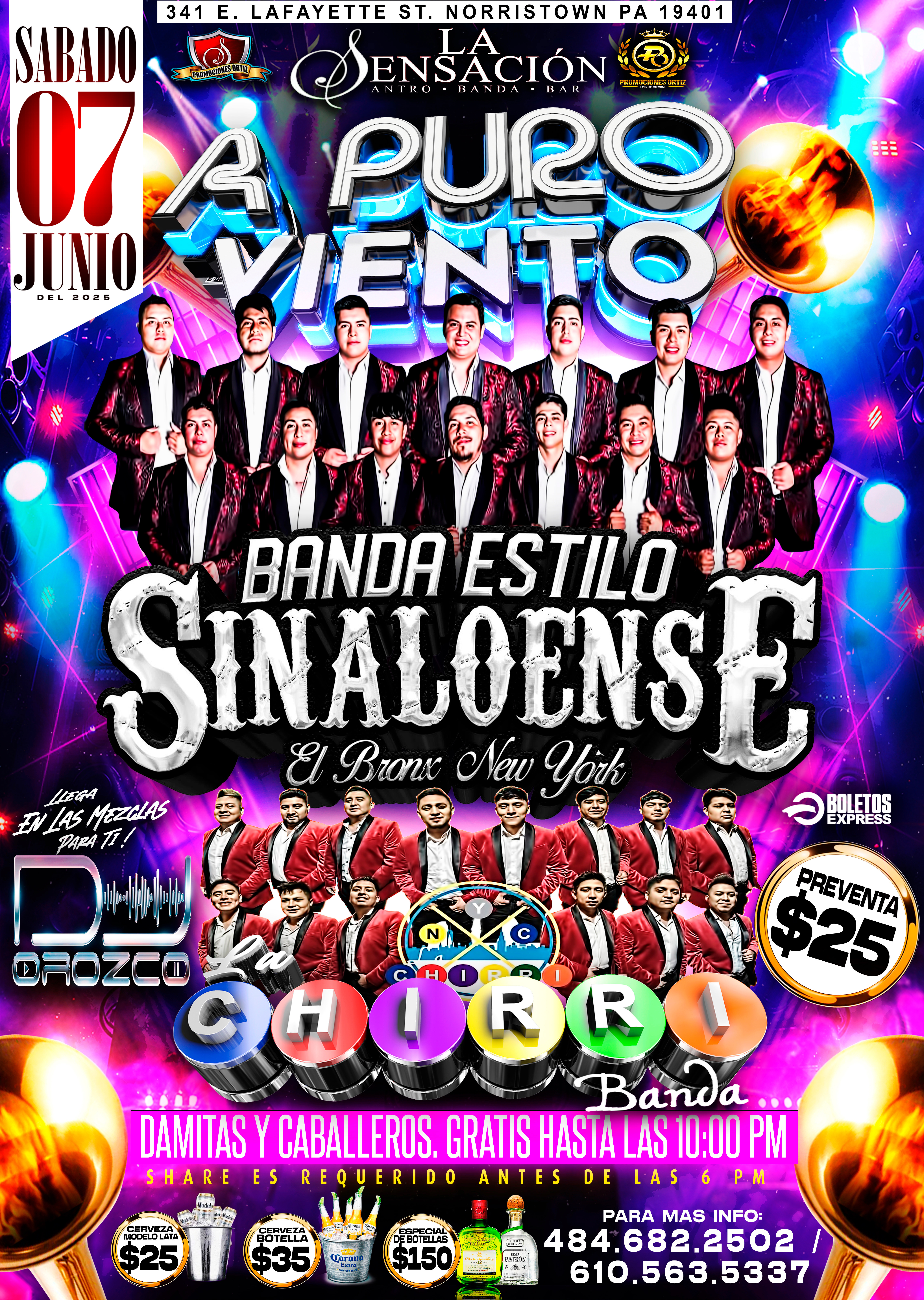 A PURO VIENTO - BANDA ESTILO SINALOENSE & BANDA CHIRRI