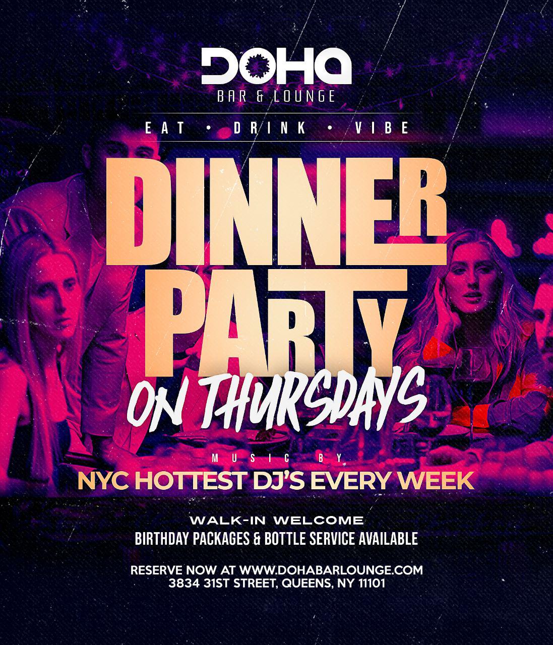 Dinner Party Thursdays at Doha Bar & Lounge