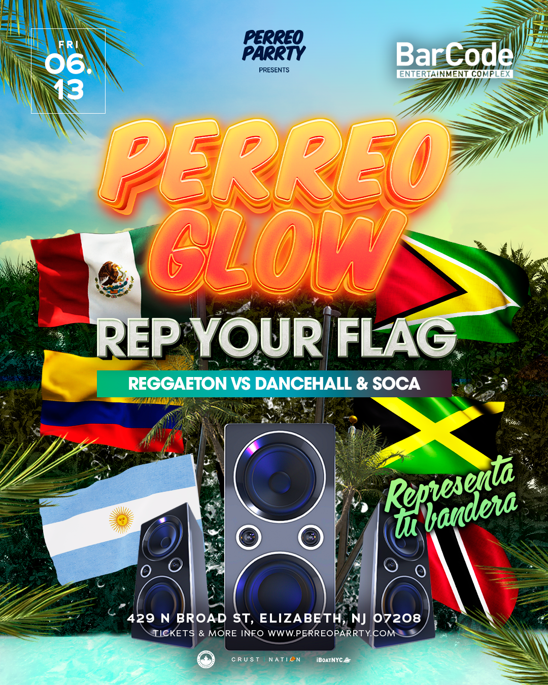 PERREO GLOW REP YOUR FLAG @ BarCode - Latin & Reggaeton Dance Party