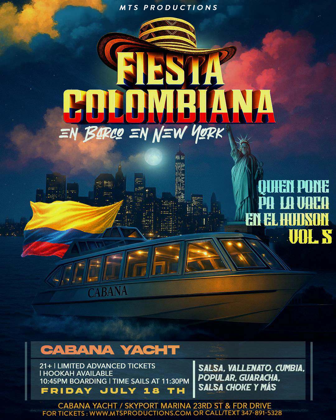 Colombian Independence Yacht Party NYC: Quien Pone Pa’ La Vaca en El Hudson VOL. 5