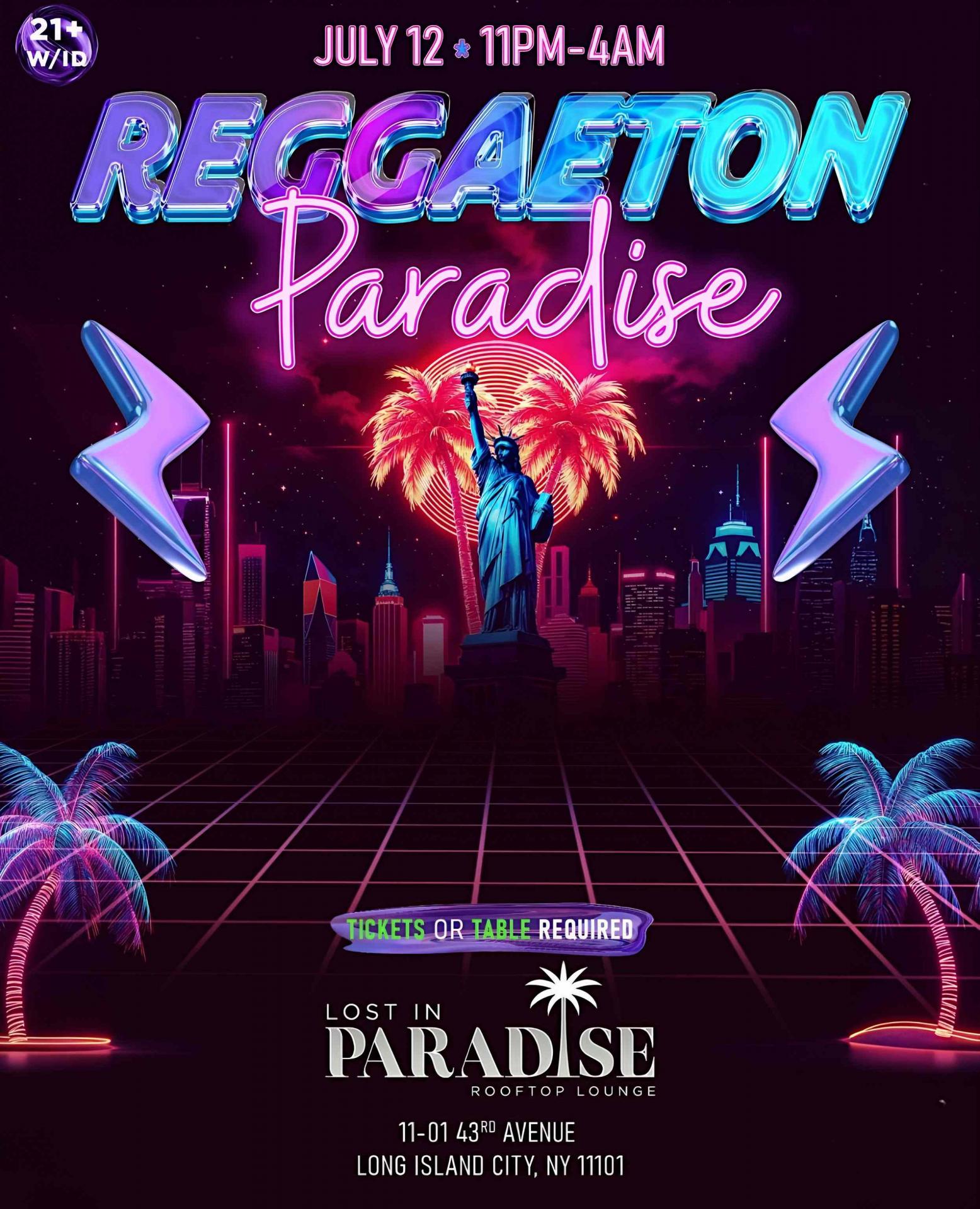 Reggaeton Paradise Rooftop Party – Lost in Paradise, Queens NY