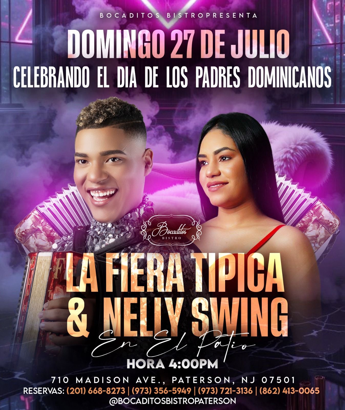 La Fiera Típica y Nelly Swing celebrando el día de los padres dominicanos.
