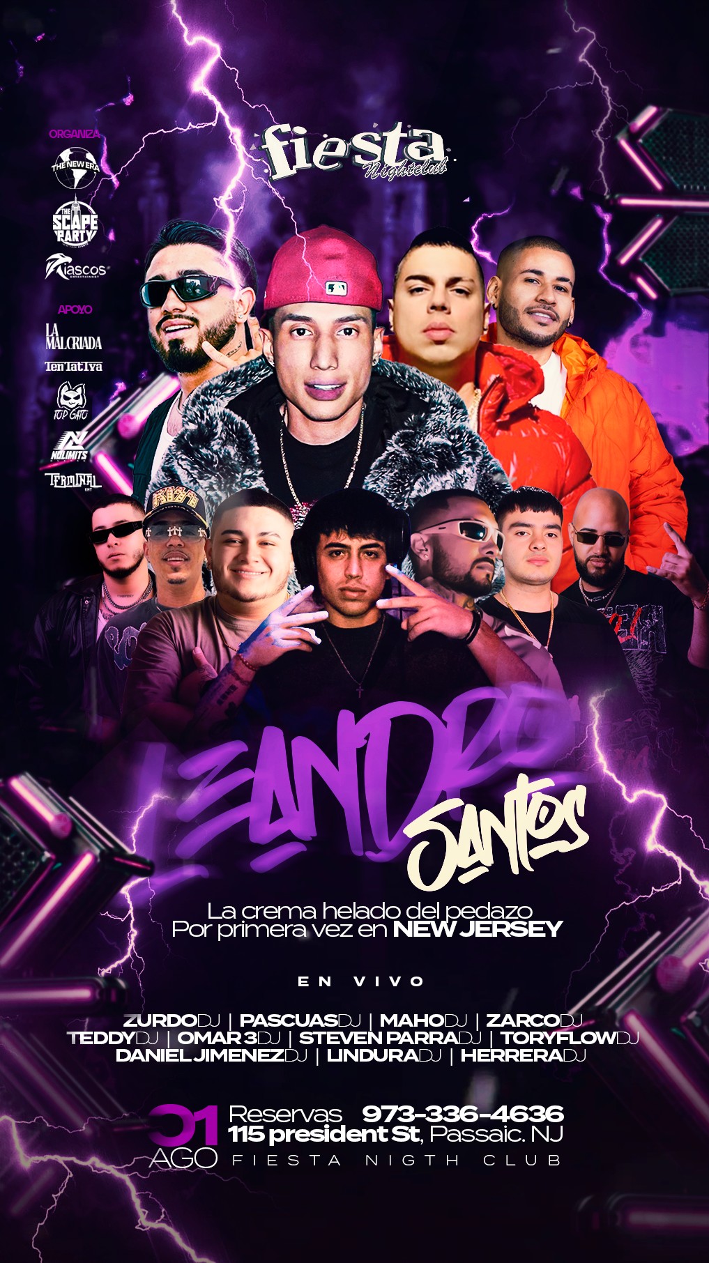 Buy tickets for LEANDRO SANTOS, WITH DJ ZURDO, PASCUAS Y MAHO, ZARCO, TEDDY, OMAR3, STEVEN PARRA, TORY FLOW Y MAS LEANDRO SANTOS, WITH DJ ZURDO, PASCUAS Y MAHO, ZARCO, TEDDY, OMAR3, STEVEN PARRA, TORY FLOW Y MAS