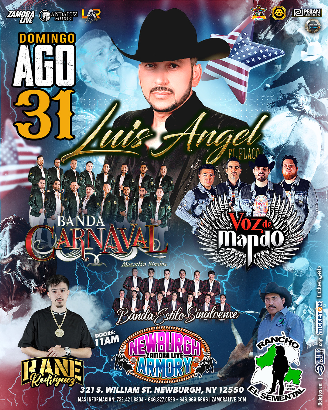 LUIS ANGEL “EL FLACO” • BANDA CARNAVAL • VOZ DE MANDO Y MÁS! EN NEWBURGH ARMORY