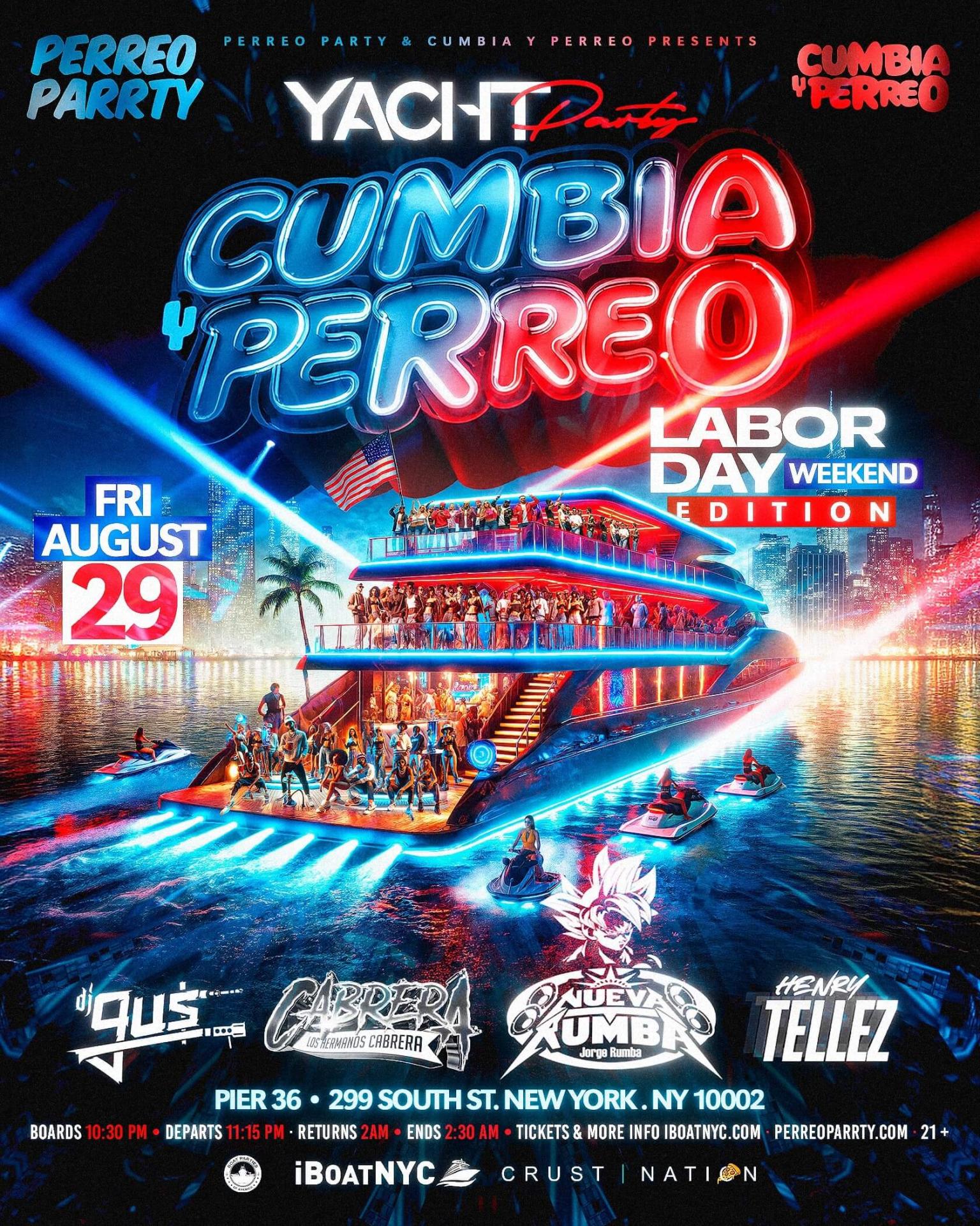 Perreo vs Cumbia on the Hudson - Latin Boat Party Cruise NYC