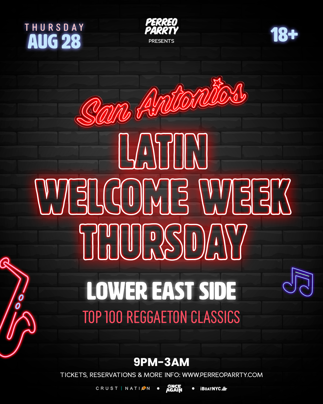 Latin Welcome Week: (18+) College Party at San Antonios NYC